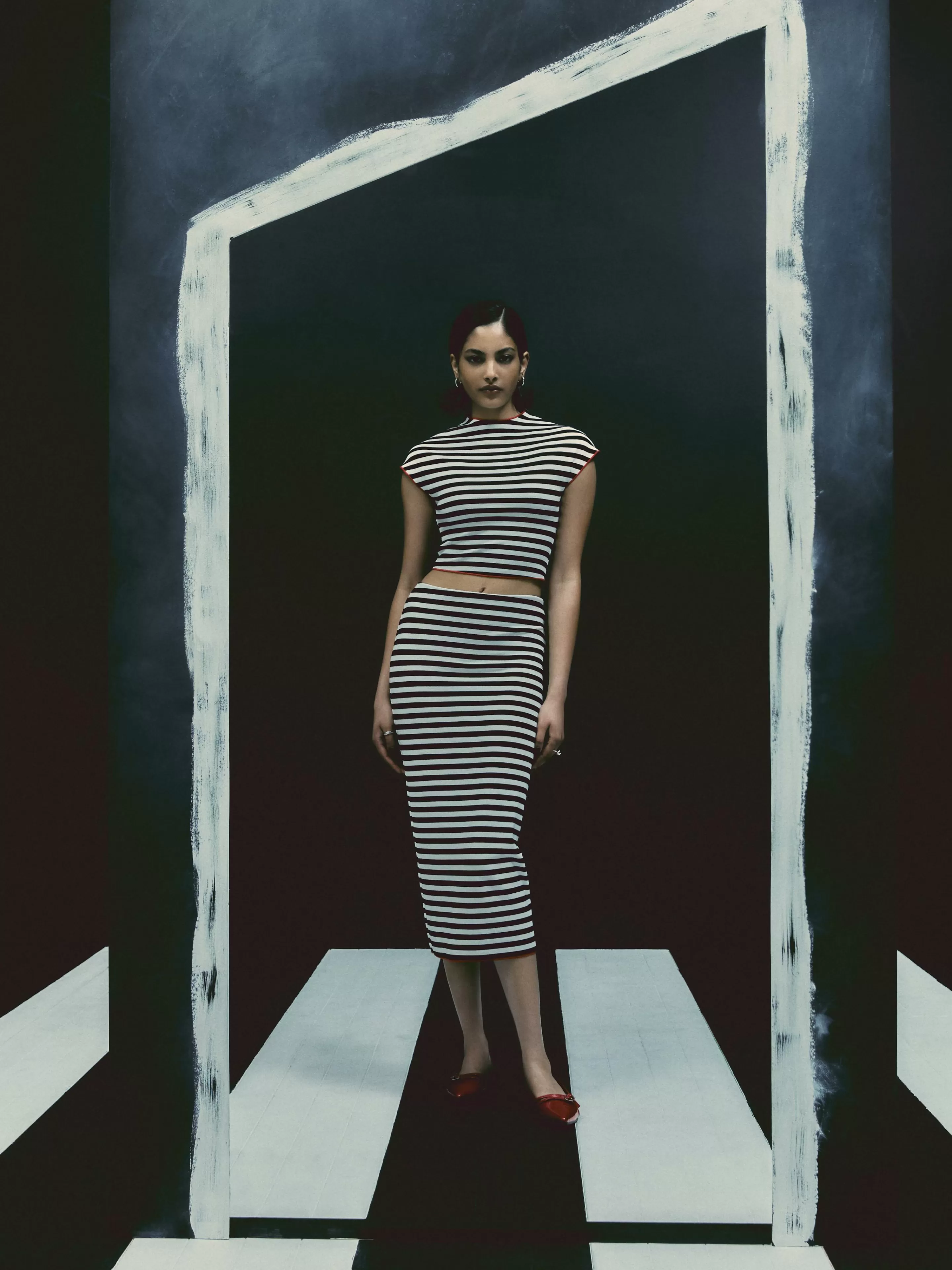 Jupe Mi-longue à Rayures Beetlejuice X Colleen Atwood à Coordonner-Primark Discount