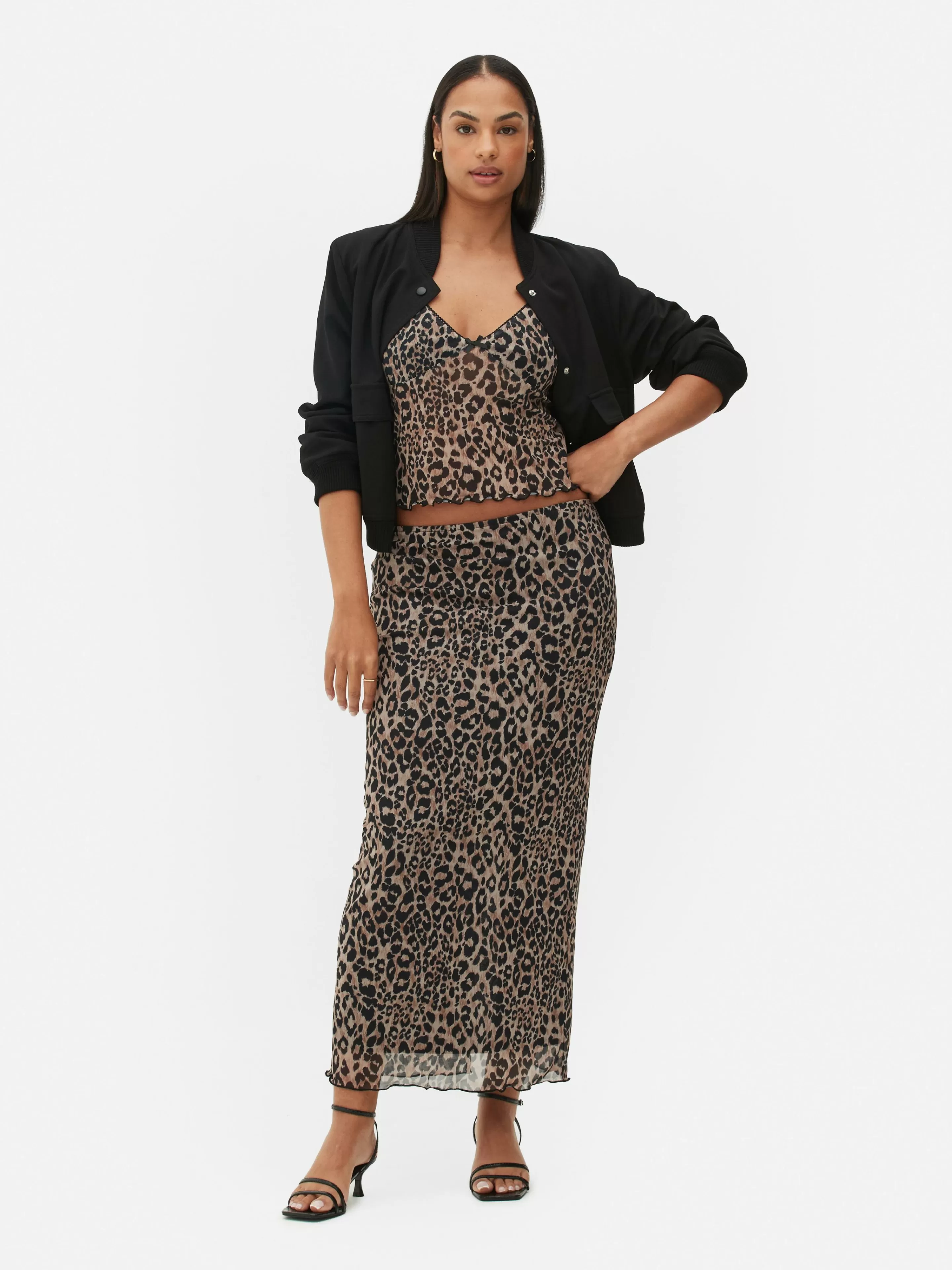 Jupe Mi-longue En Maille Léopard à Superposition-Primark Best Sale