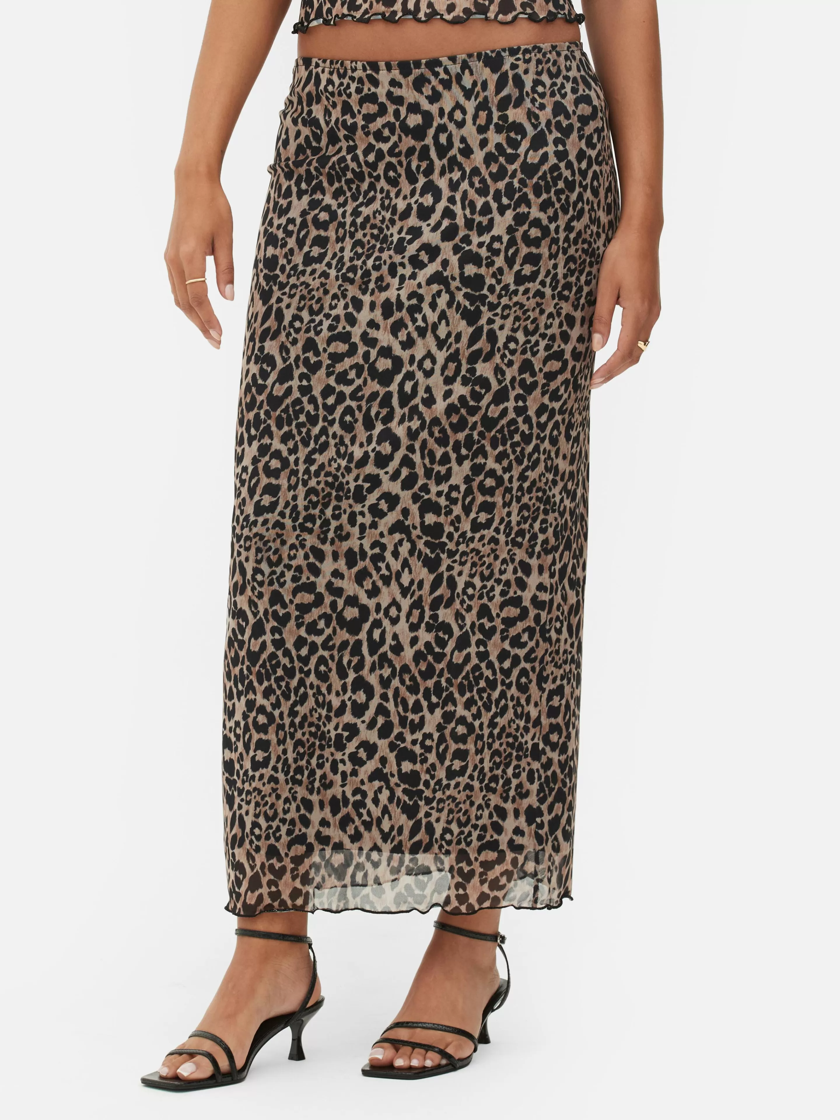 Jupe Mi-longue En Maille Léopard à Superposition-Primark Best Sale