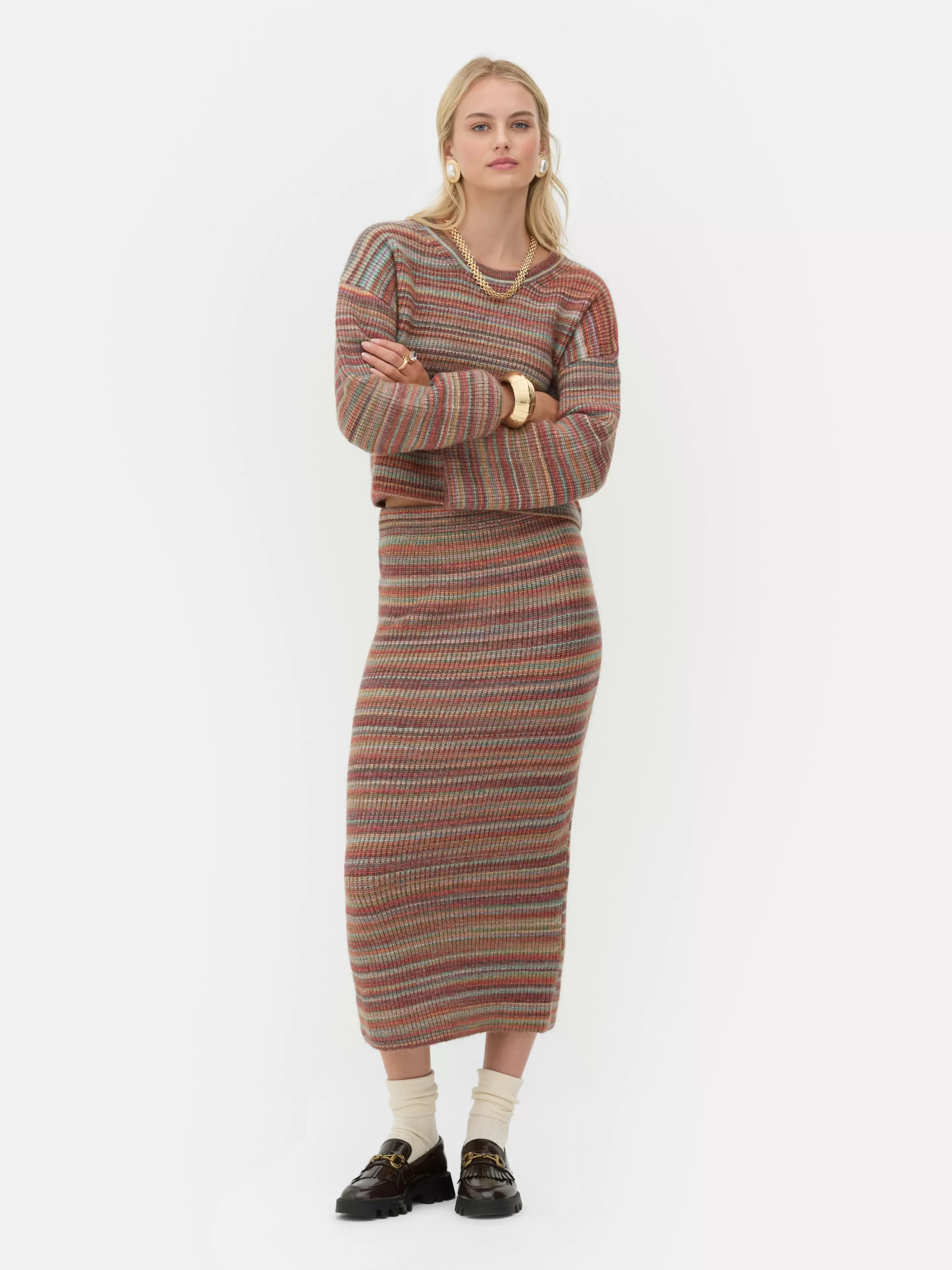 Jupe Mi-longue En Tricot Rayé Rita Ora à Coordonner-Primark Cheap