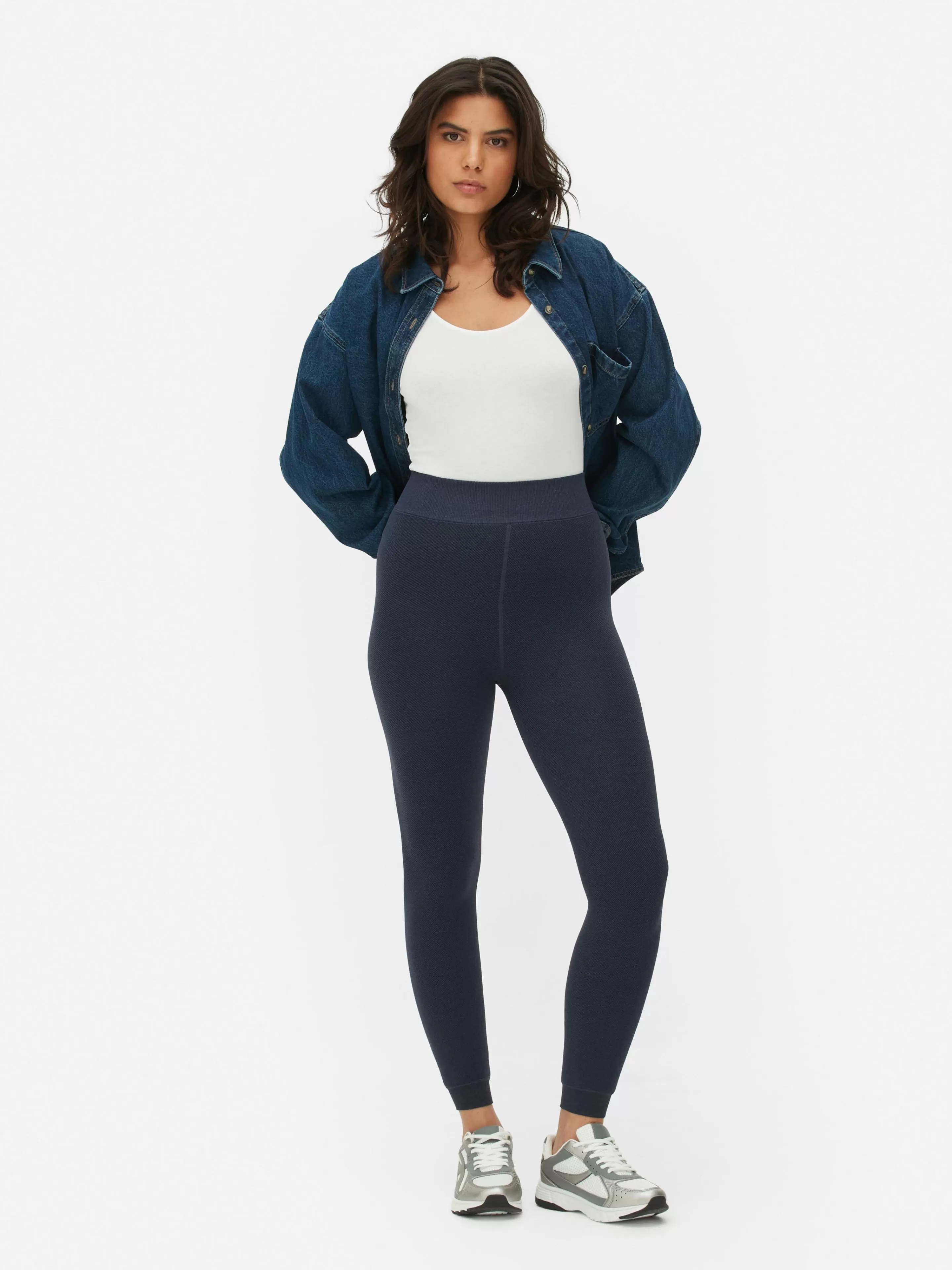 Legging Effet Denim Doublé De Velours Duveteux-Primark Online
