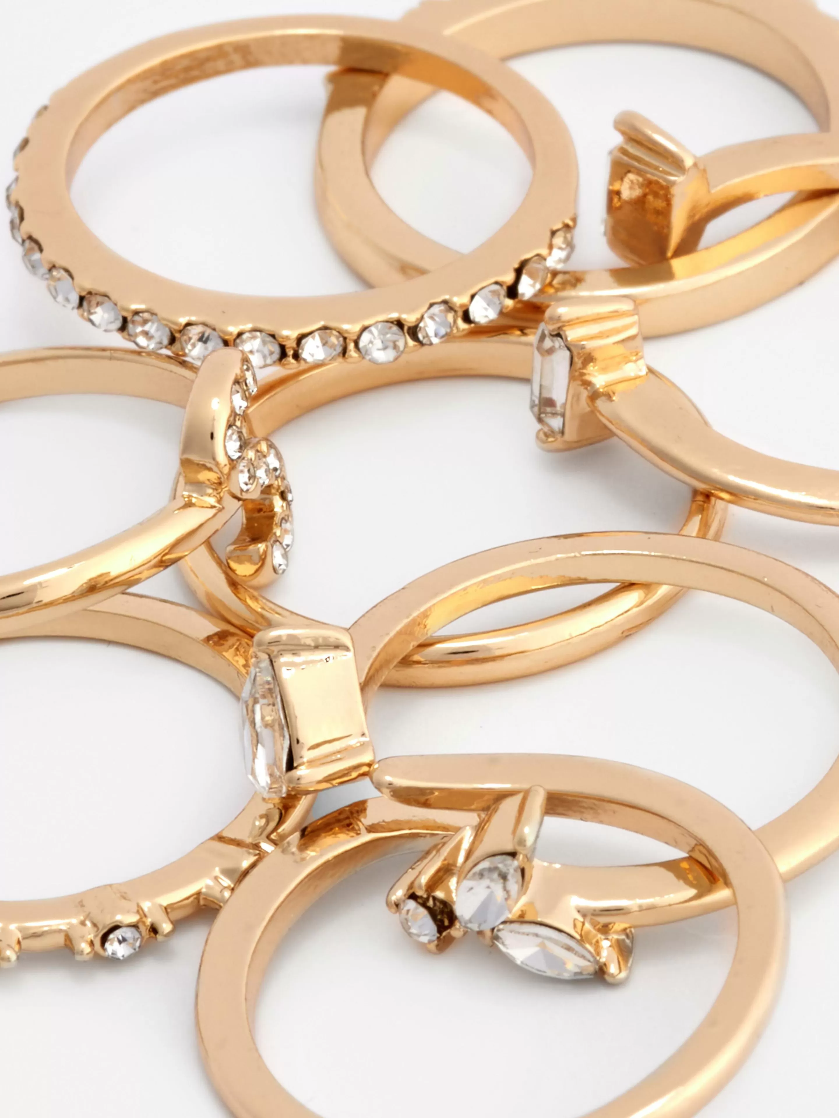 Lot De 8 Bagues à Initiale Et Strass-Primark Discount