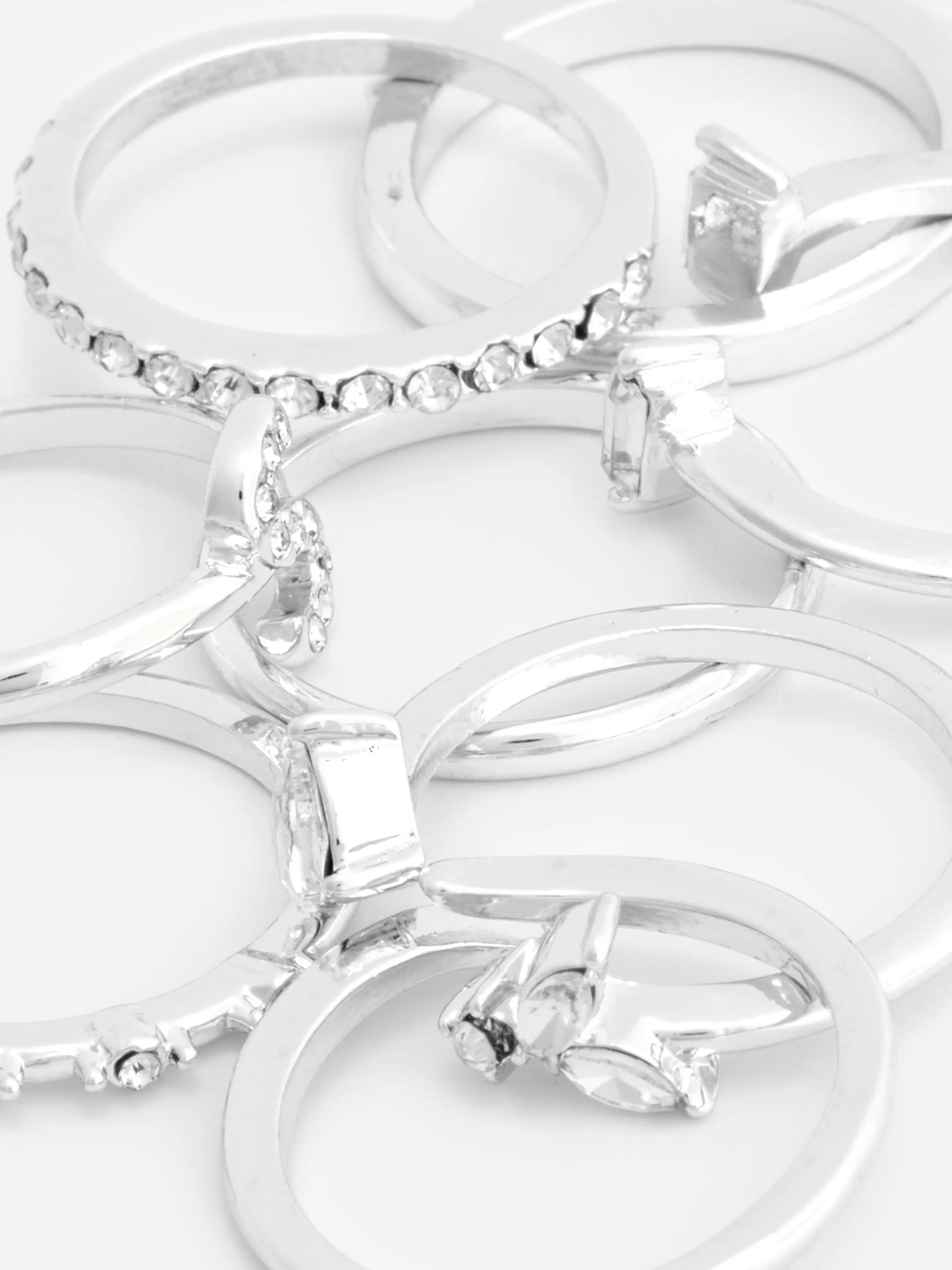 Lot De 8 Bagues à Initiale Et Strass-Primark Fashion