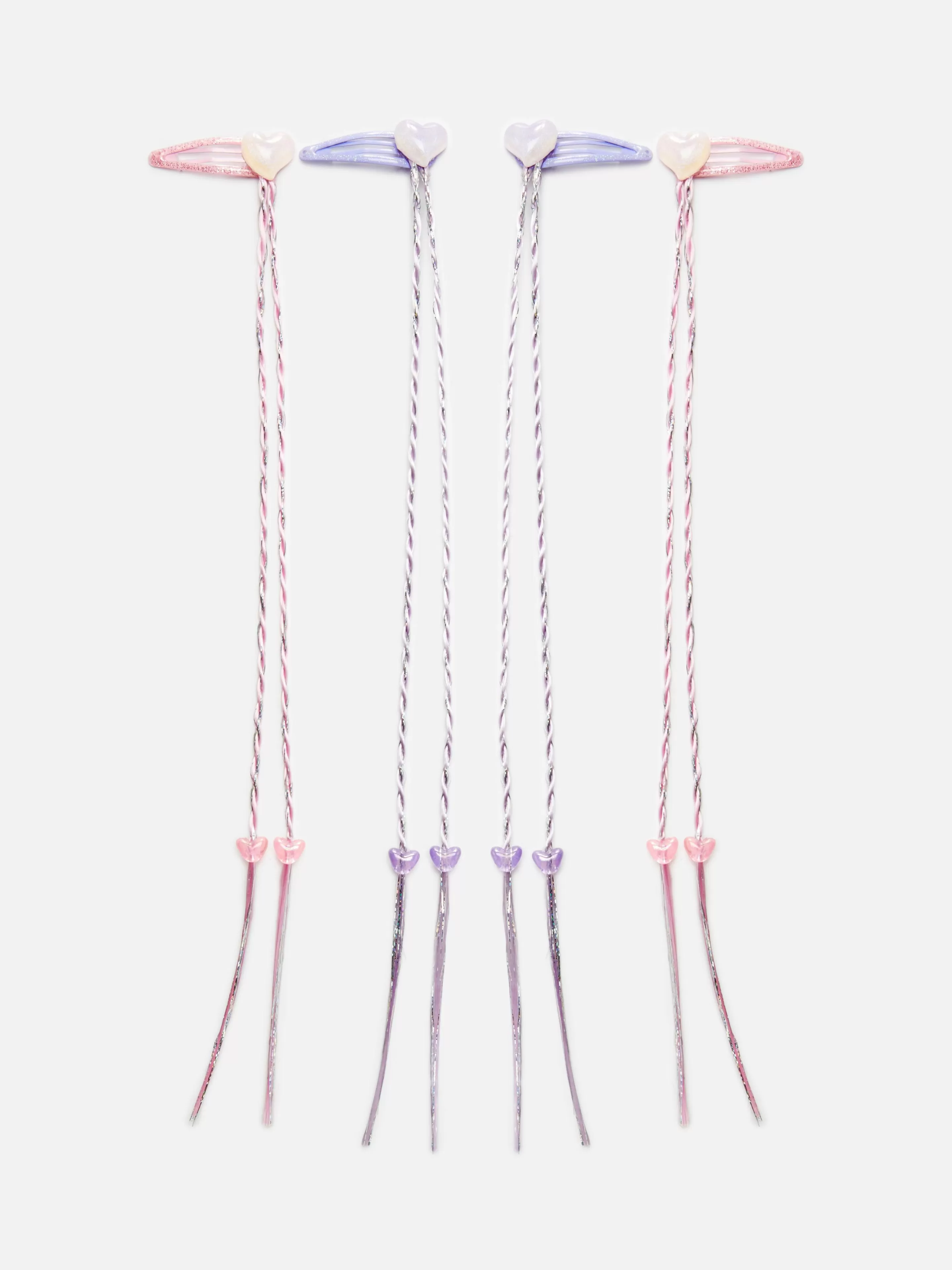 Lot De 4 Barrettes Cœurs à Breloques Tressées-Primark Hot