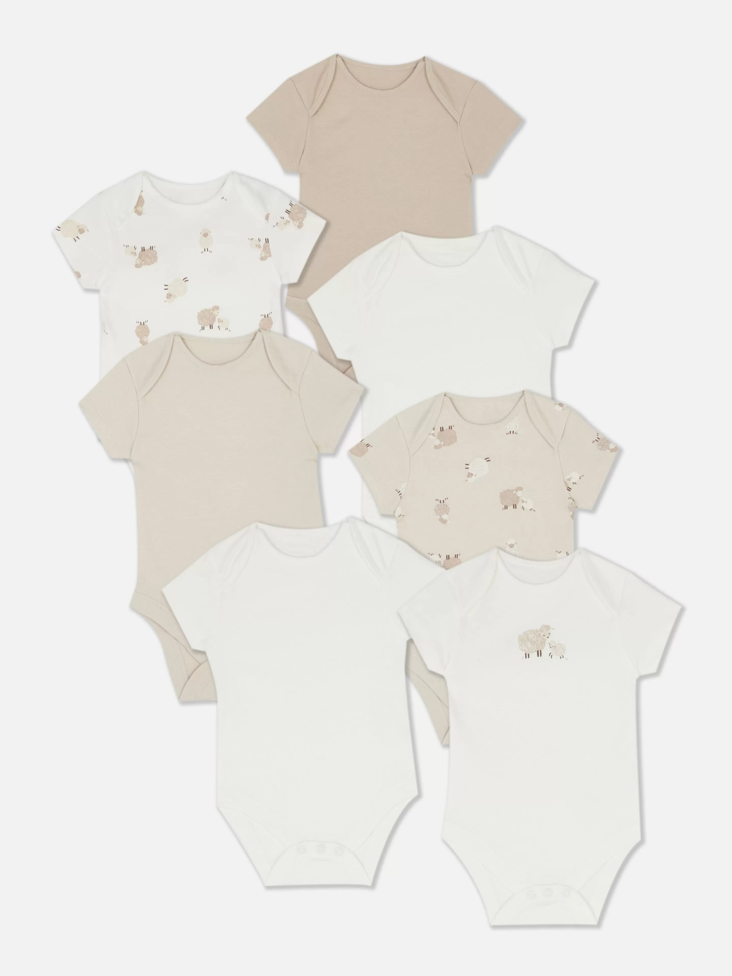 Lot De 7 Bodys à Manches Courtes Et Motif Agneau-Primark Outlet