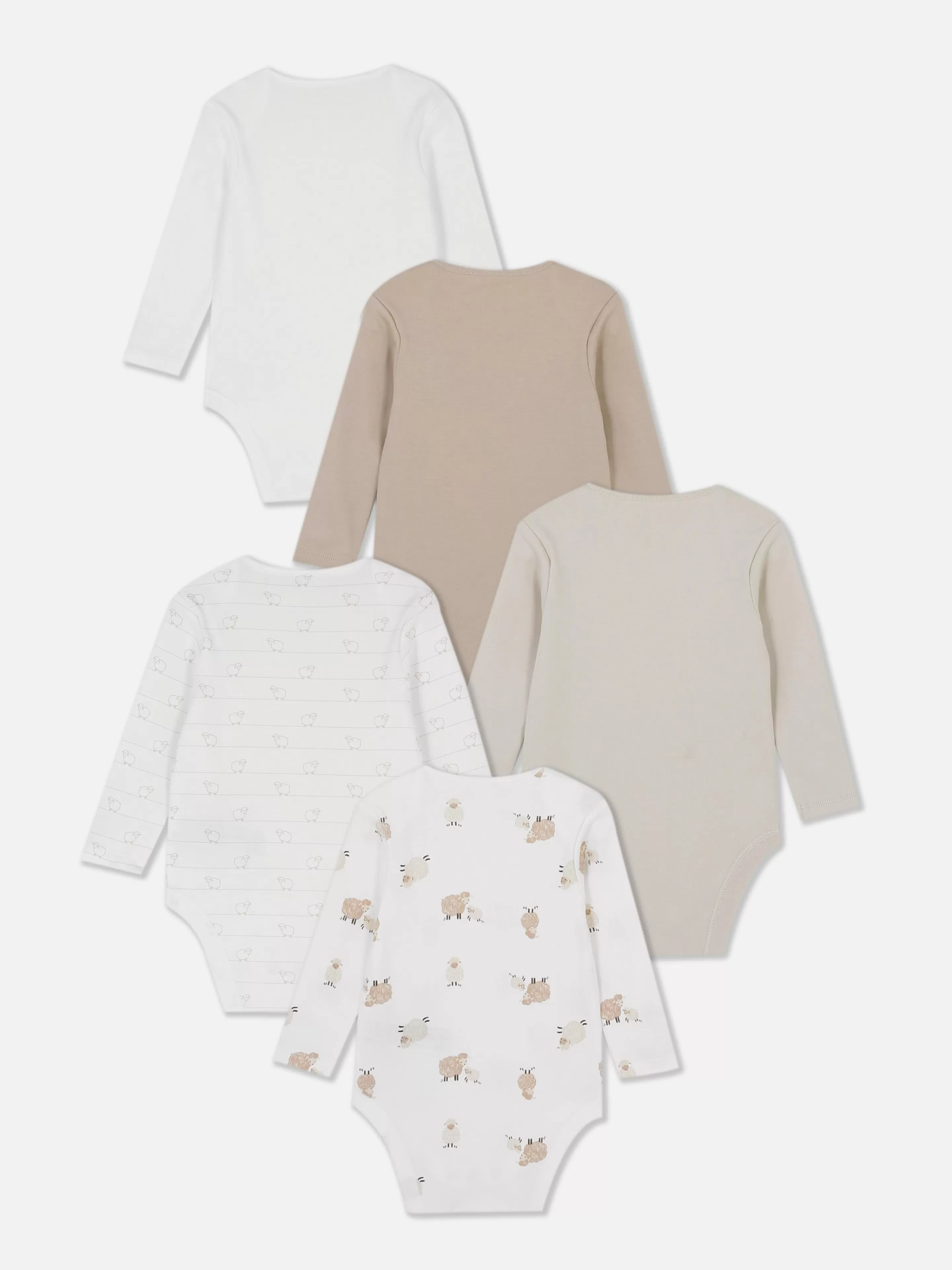 Lot De 5 Bodys à Manches Longues à Motif Mouton-Primark Sale