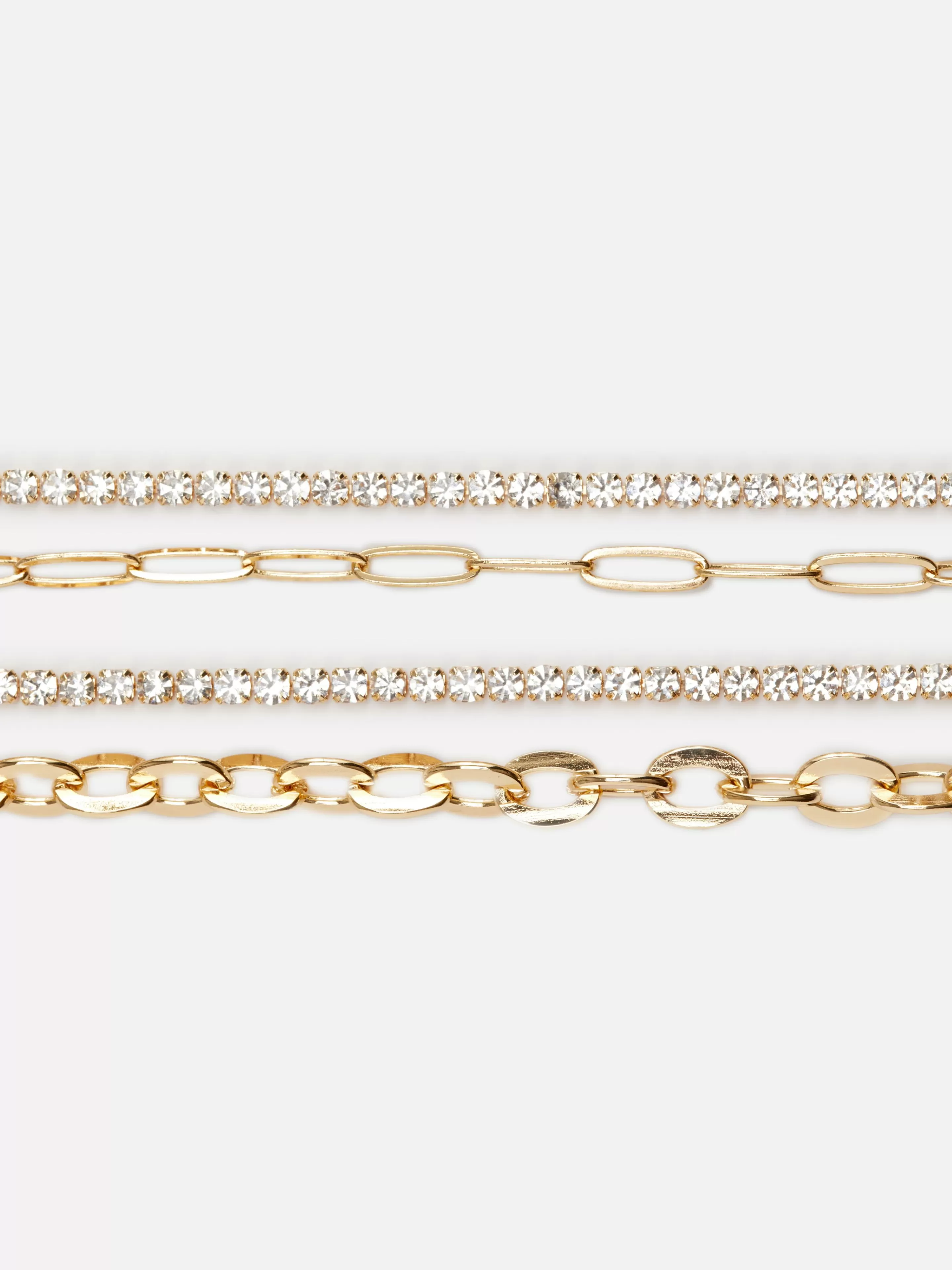 Lot De 4 Bracelets Chaîne à Strass-Primark Shop