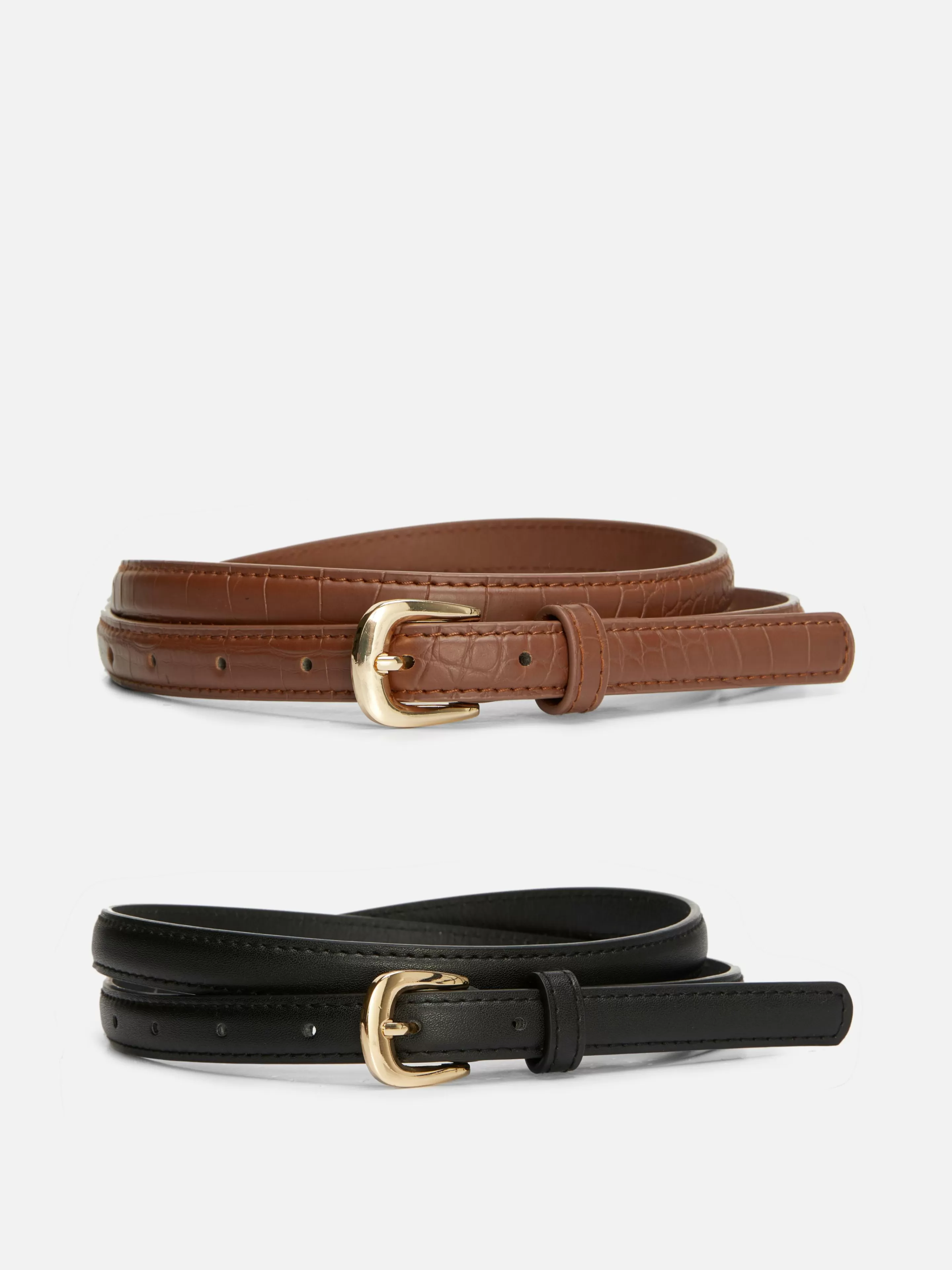 Lot De 2 Ceintures Skinny En Simili Cuir-Primark Store
