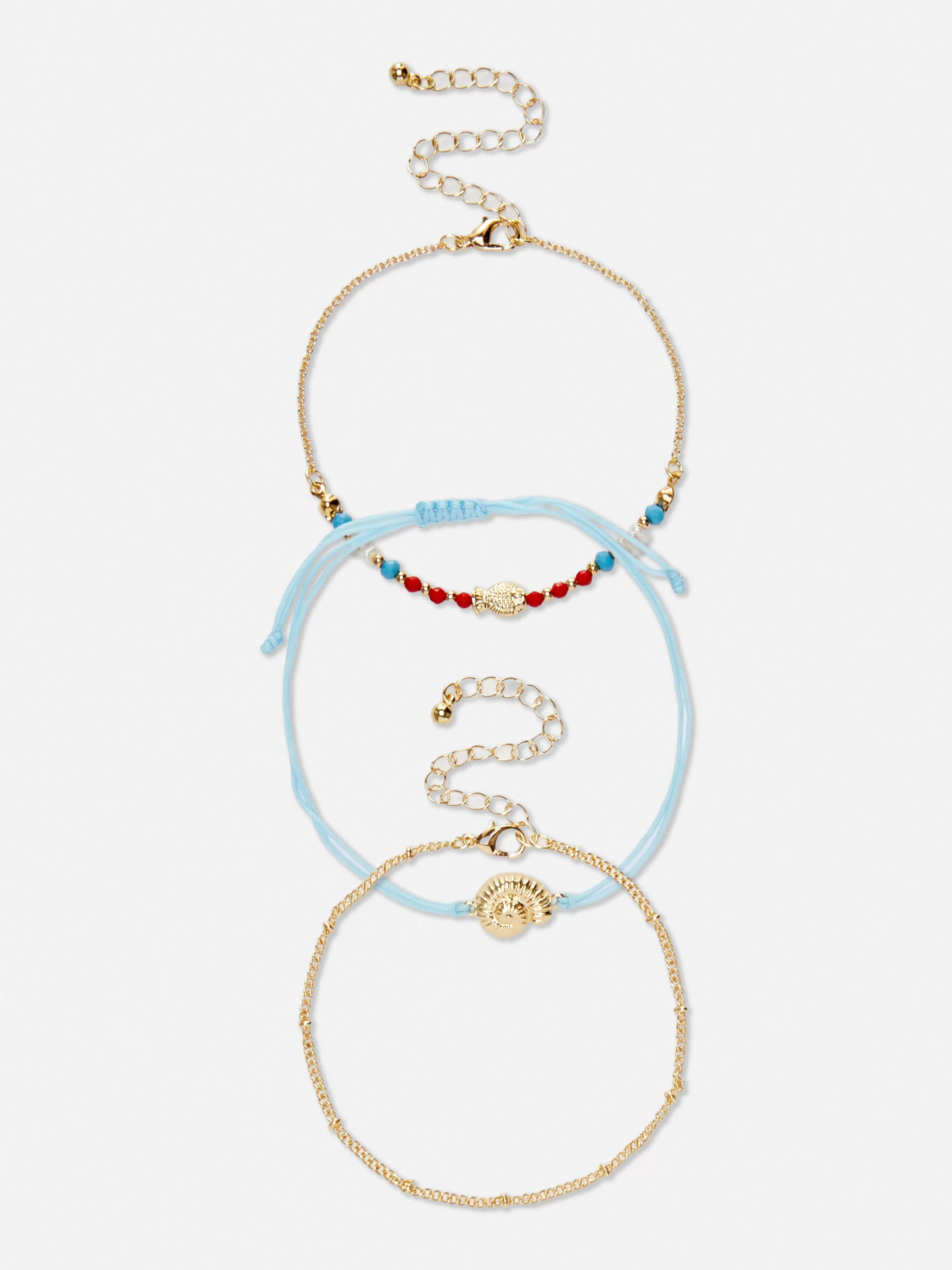 Lot De 3 Chaînes De Cheville à Breloques Coquillage-Primark Flash Sale