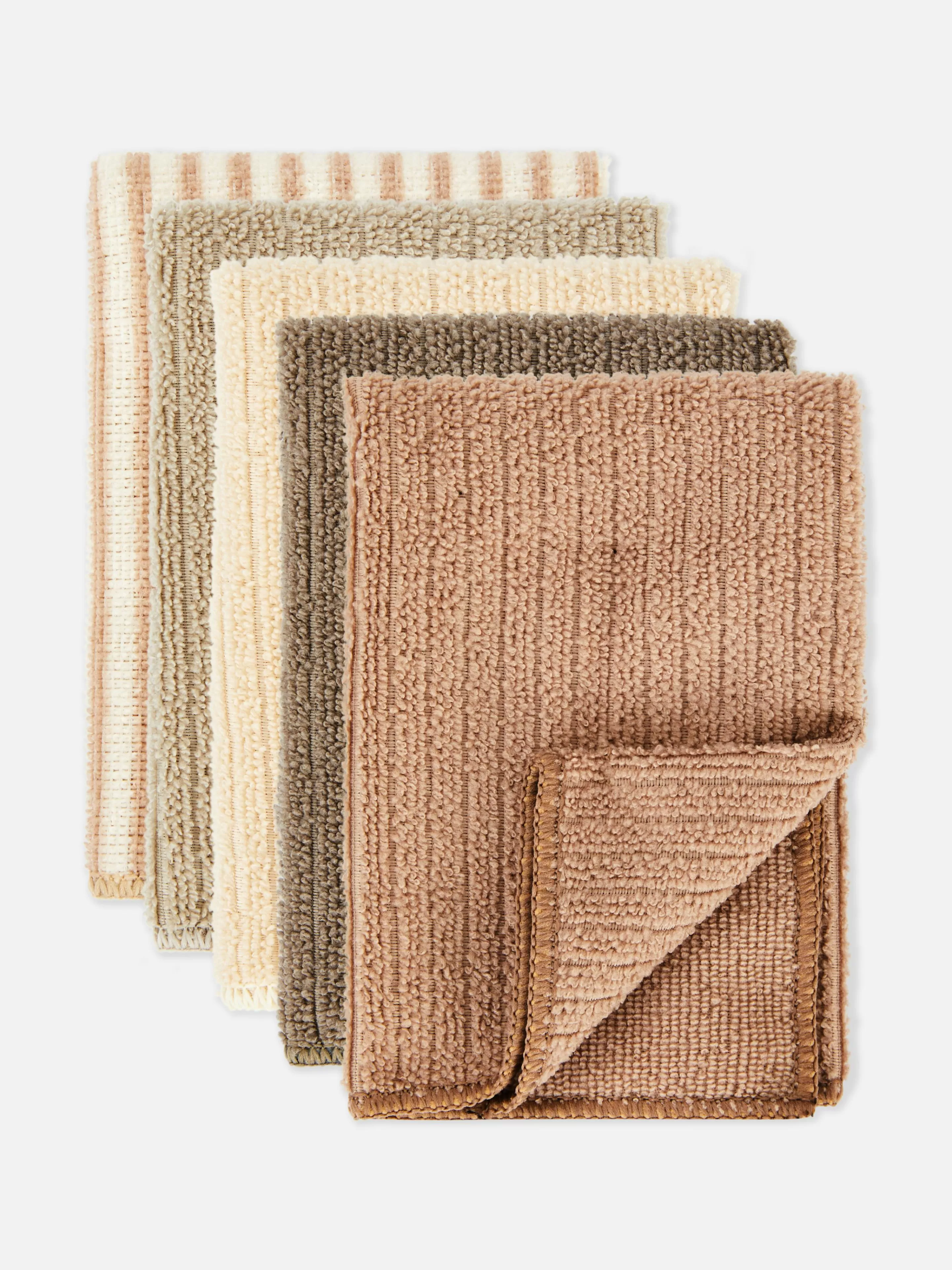 Lot De 5 Chiffons De Ménage Côtelés-Primark New