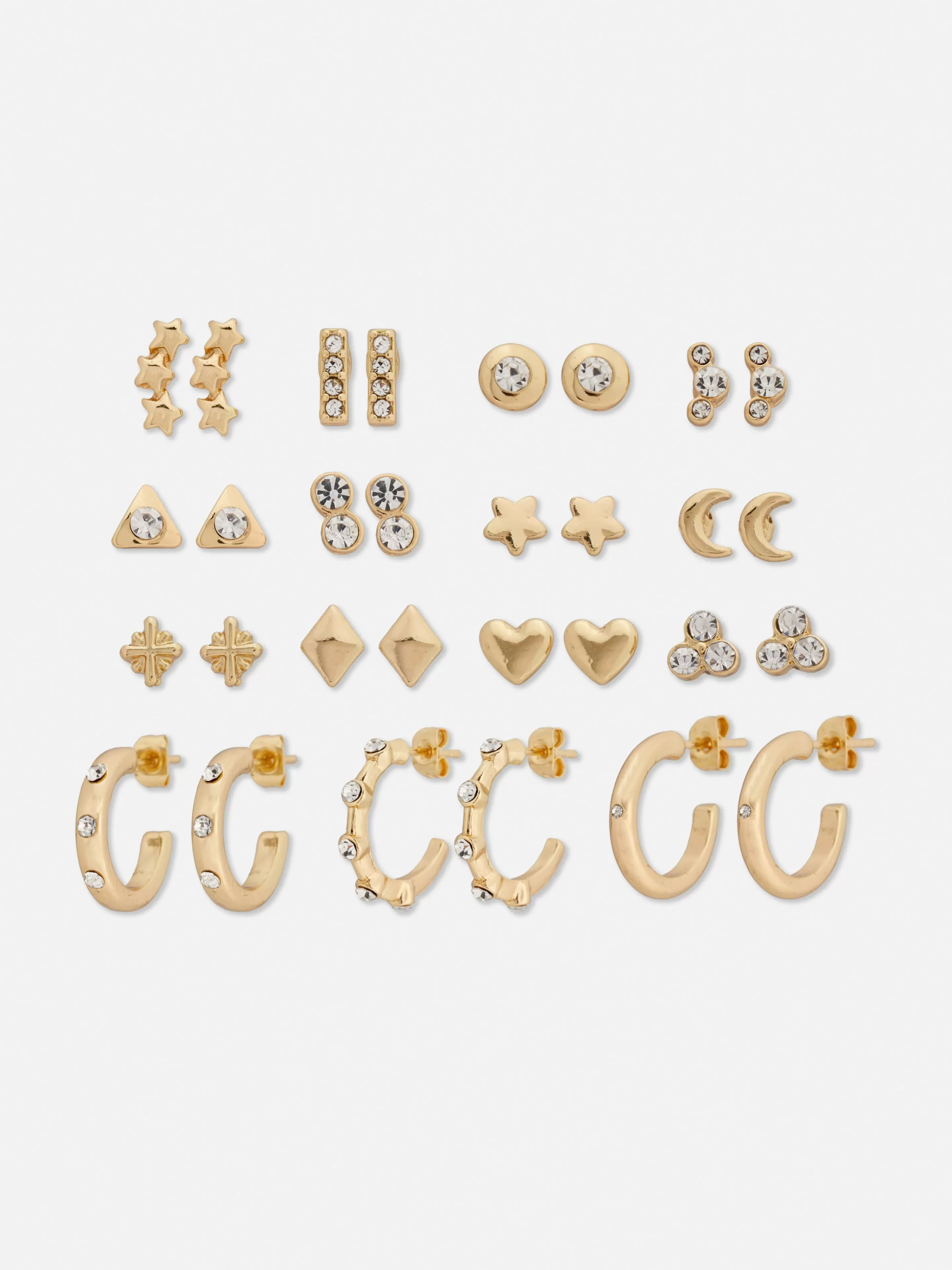 Lot De 15 Clous D'oreilles Et Créoles Variés-Primark Clearance