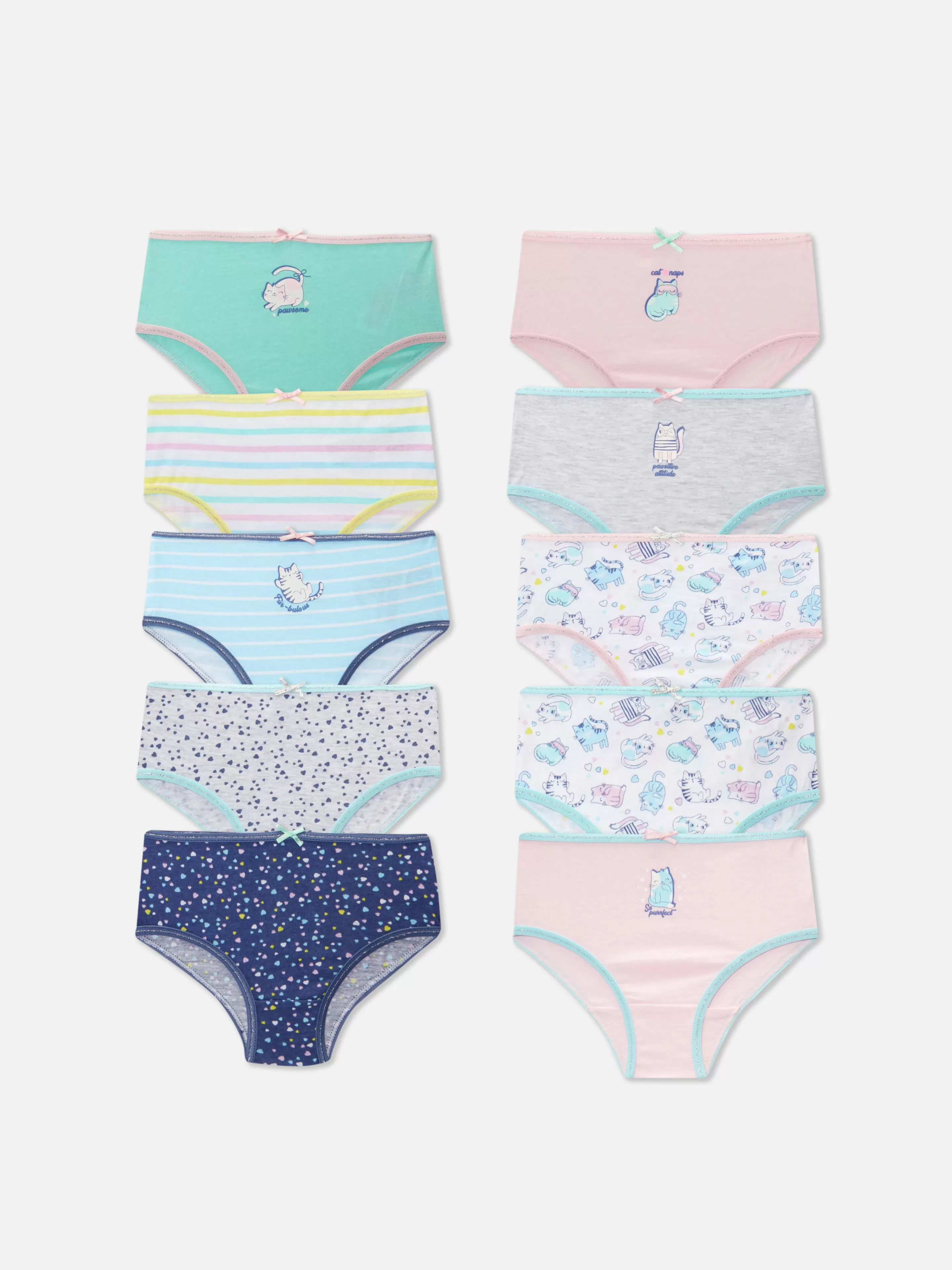 Lot De 10 Culottes à Imprimés Chat Variés-Primark Hot