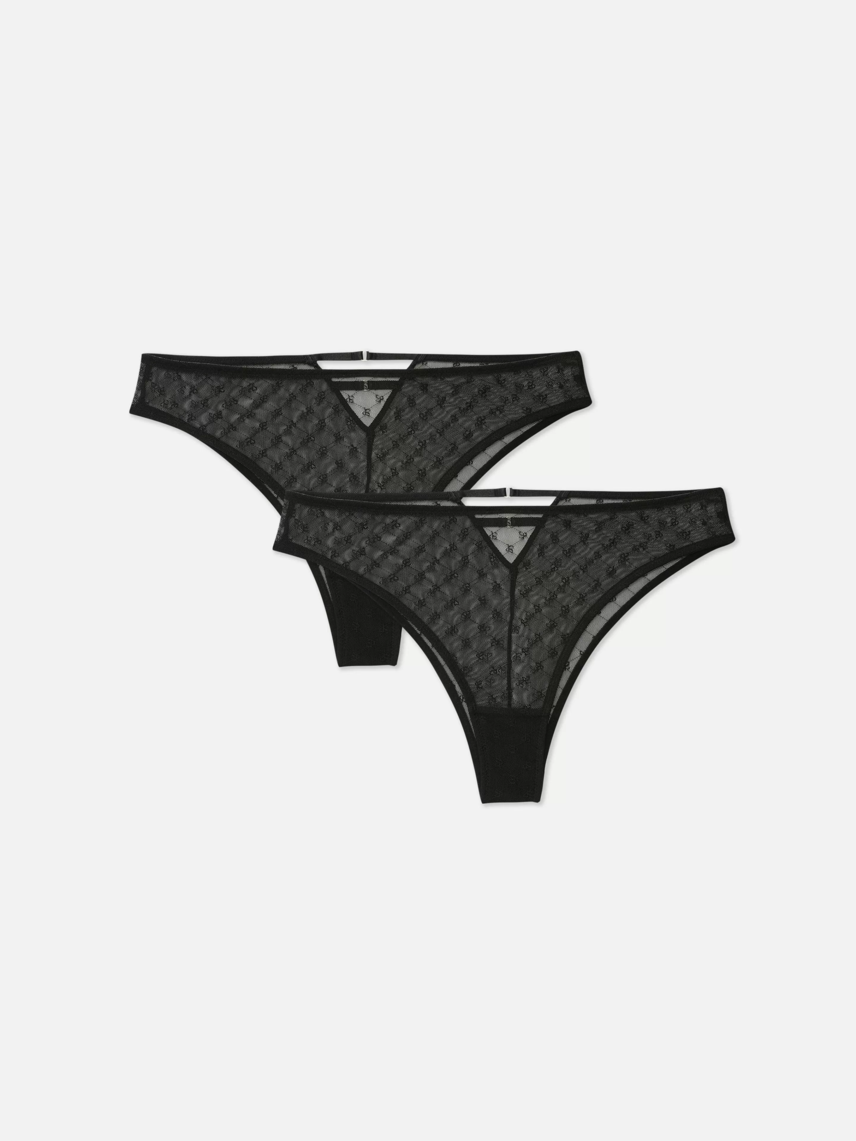 Lot De 2 Culottes Brésiliennes En Maille Monogramme-Primark Hot