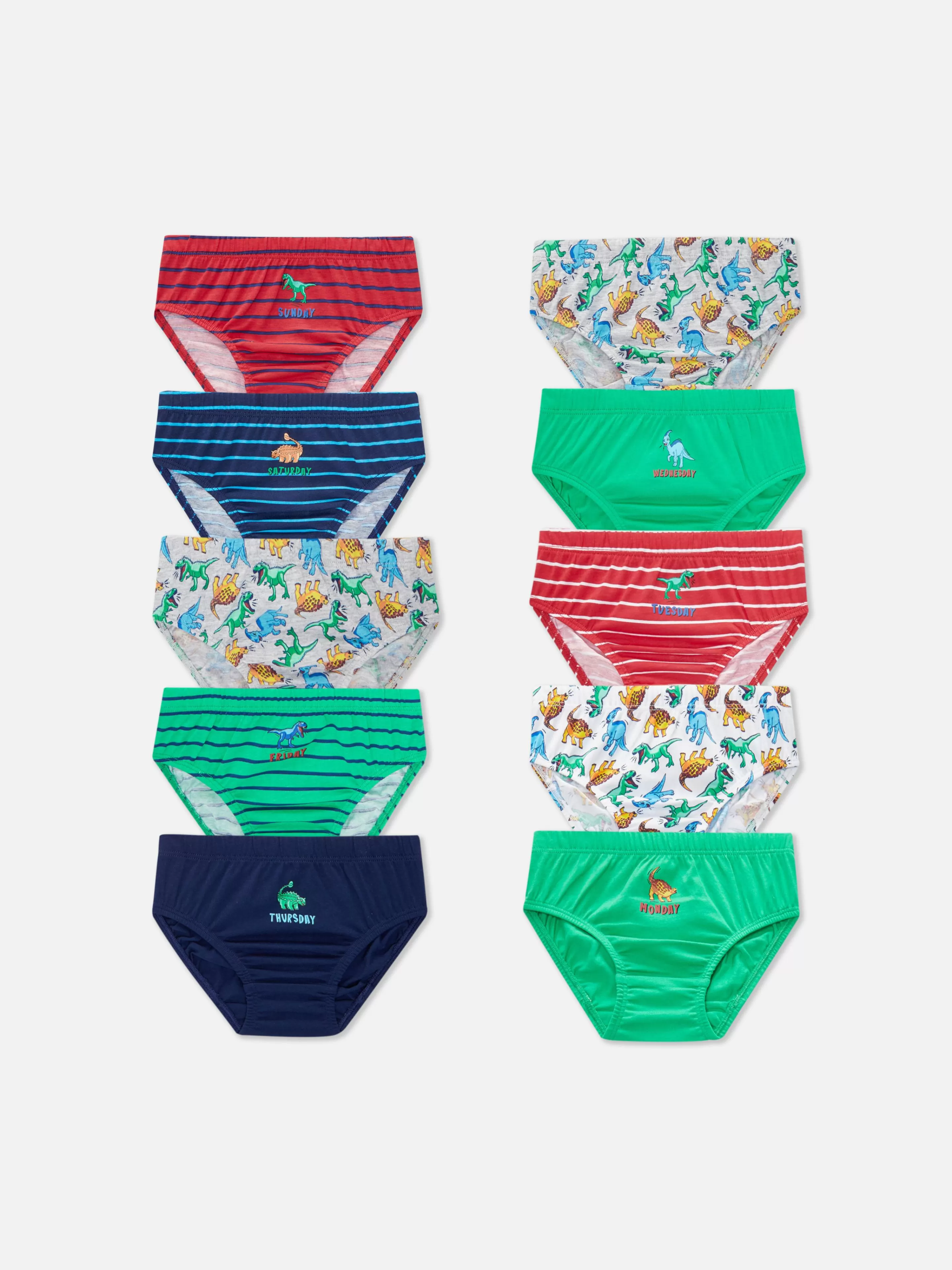 Lot De 10 Culottes Graphiques à Motifs Dinosaures-Primark Sale