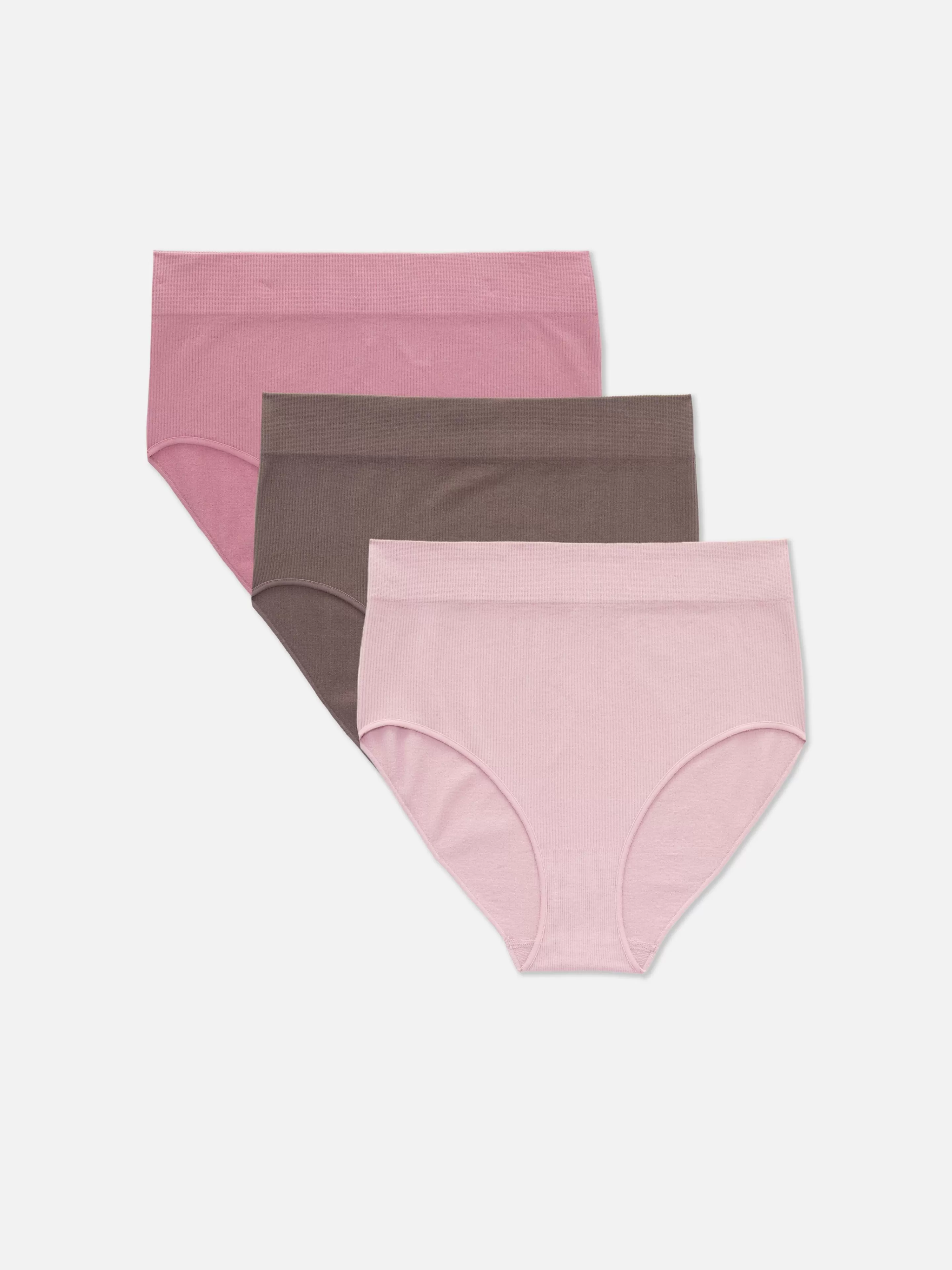 Lot De 3 Culottes Hautes Côtelées Sans Couture-Primark Online