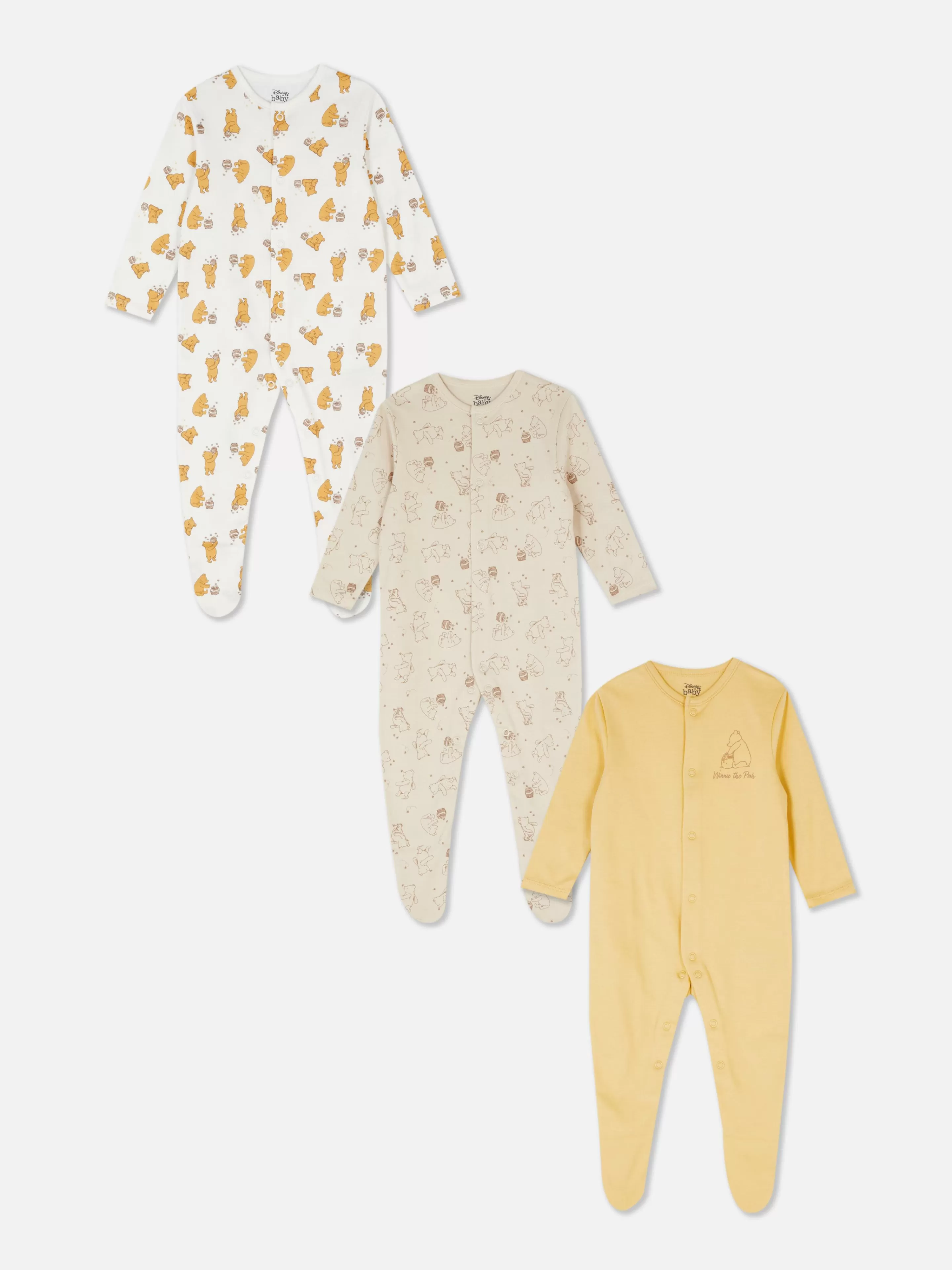 Lot De 3 Grenouillères Disney Winnie L'ourson-Primark Discount