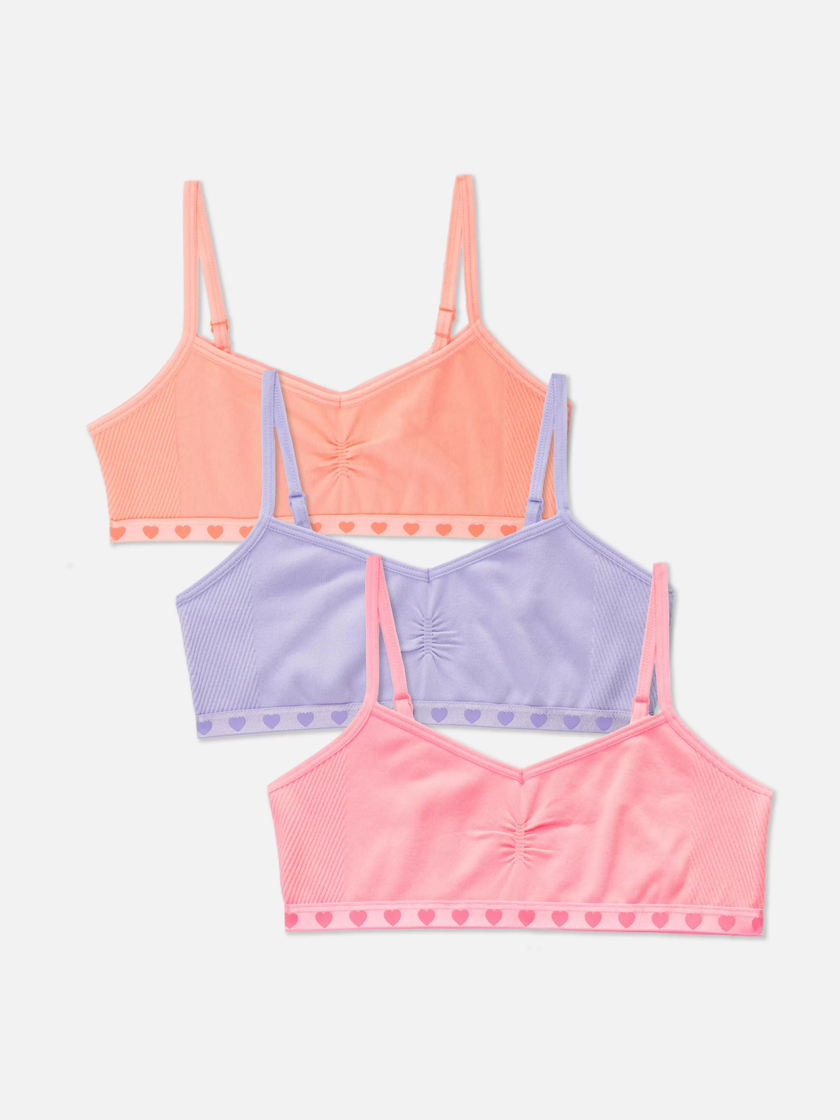 Lot De 3 Hauts Courts Sans Coutures à Cœurs-Primark Clearance