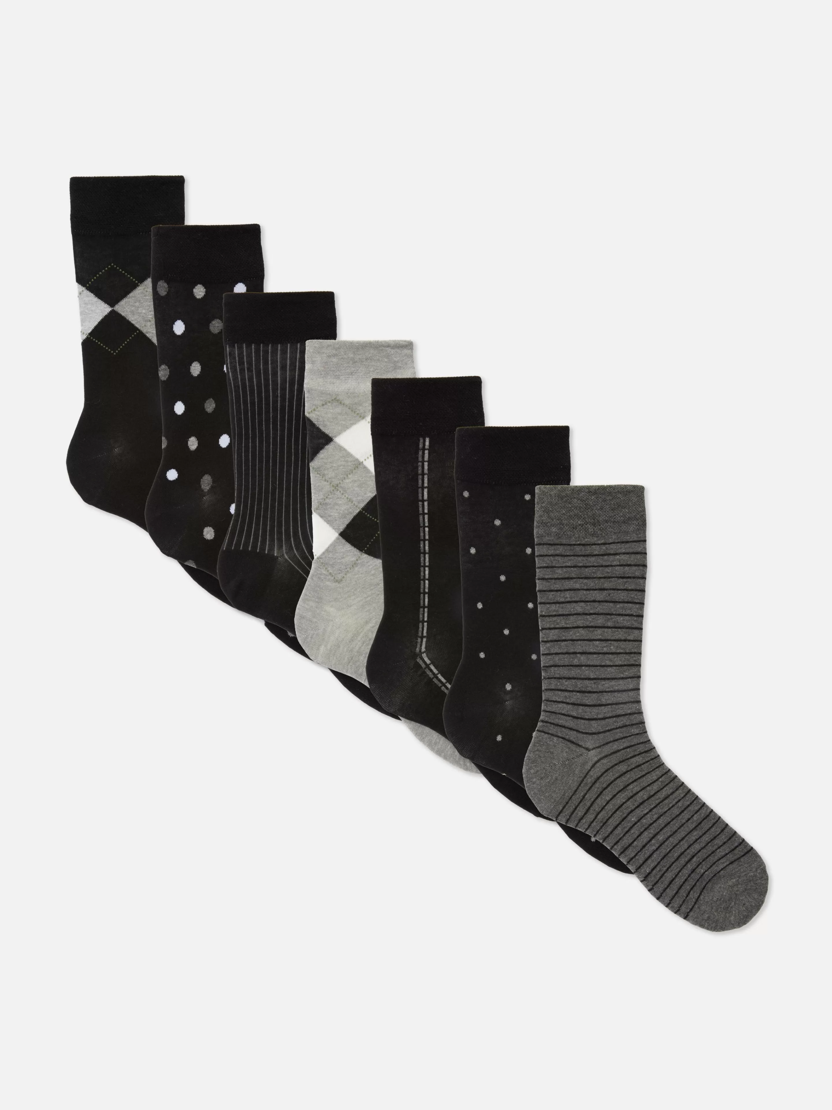 Lot De 7 Paires De Chaussettes à Motifs Variés-Primark Clearance