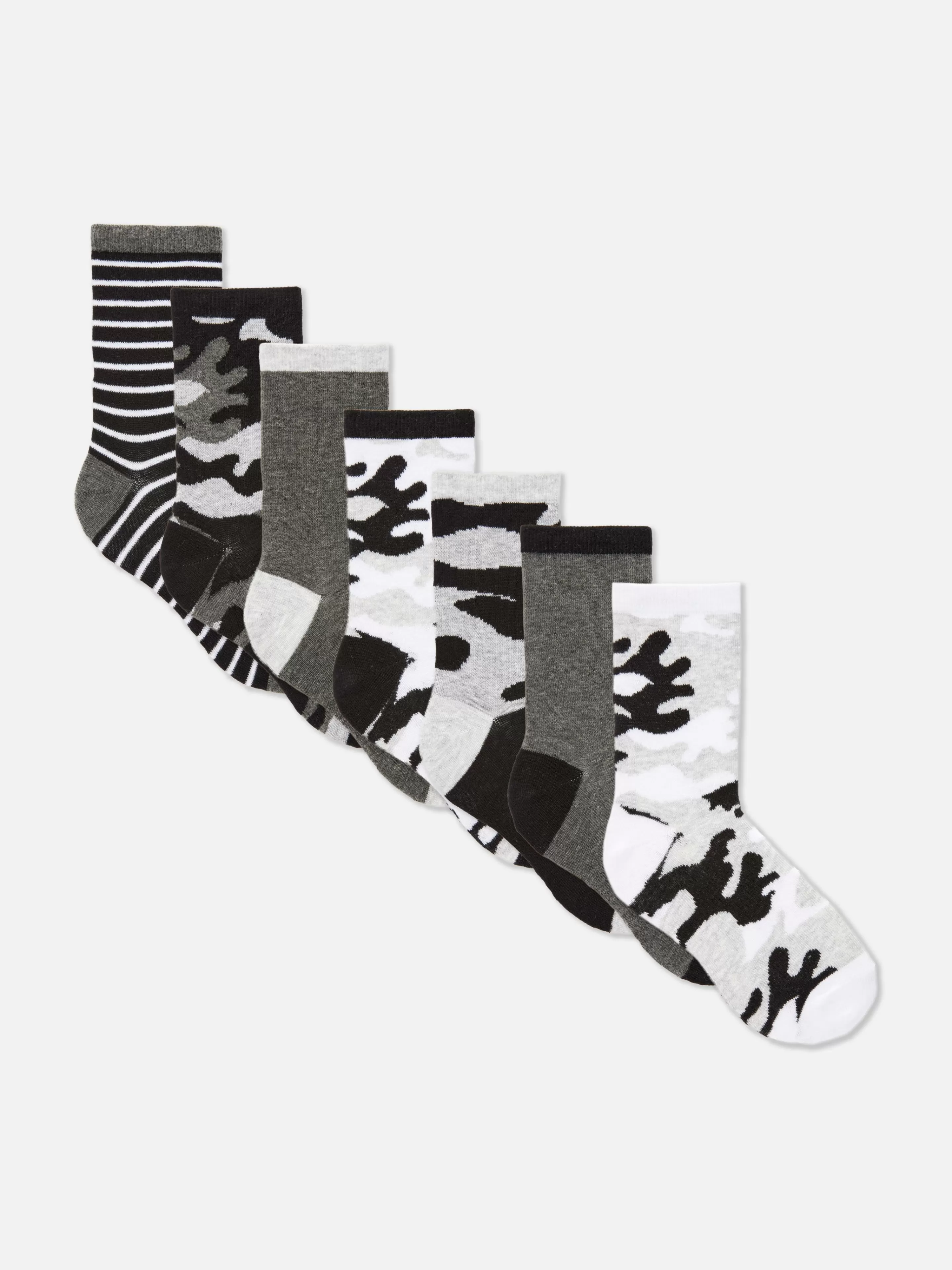 Lot De 7 Paires De Chaussettes Camouflage-Primark Store