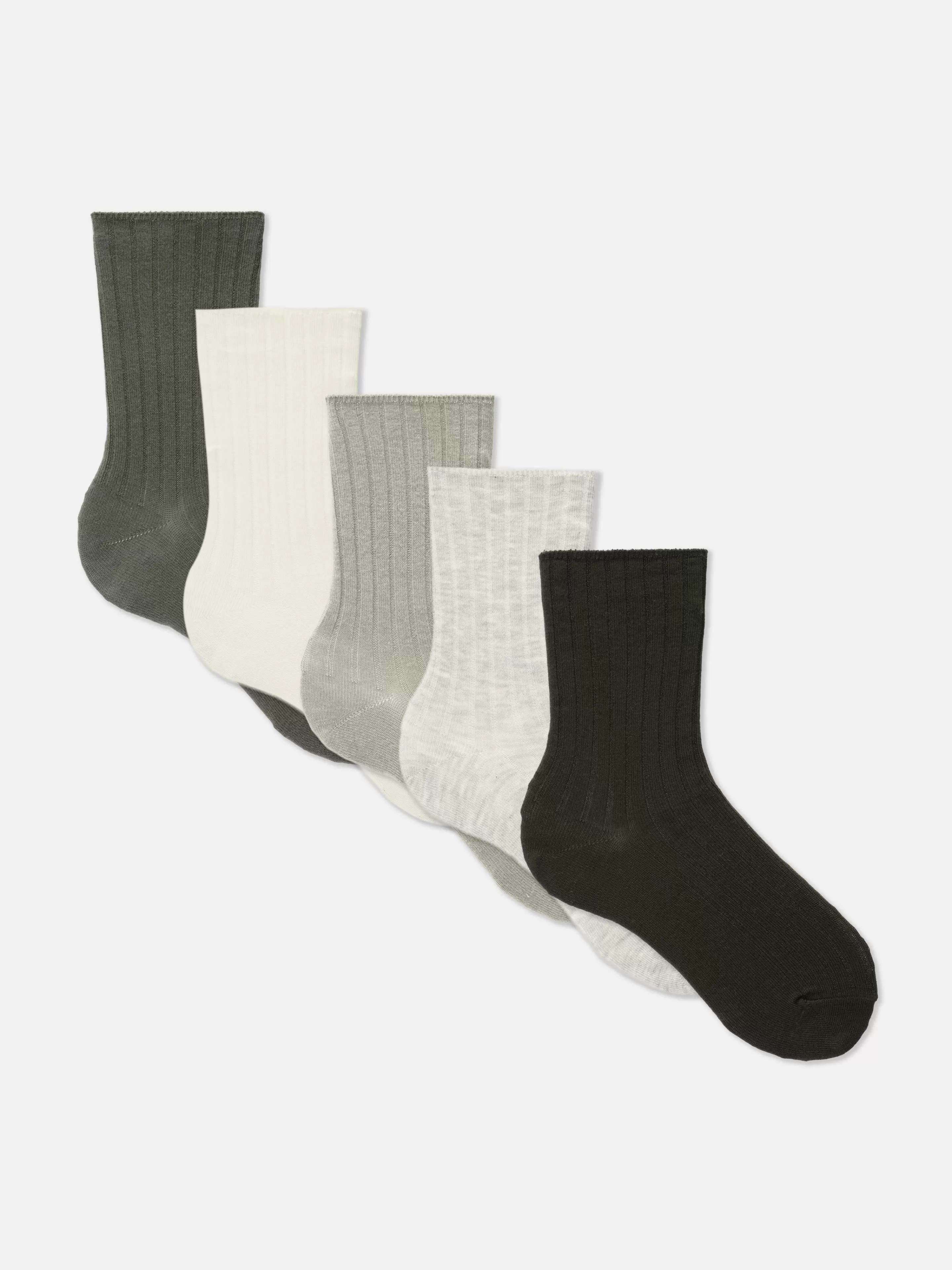 Lot De 5 Paires De Chaussettes Côtelées-Primark Sale