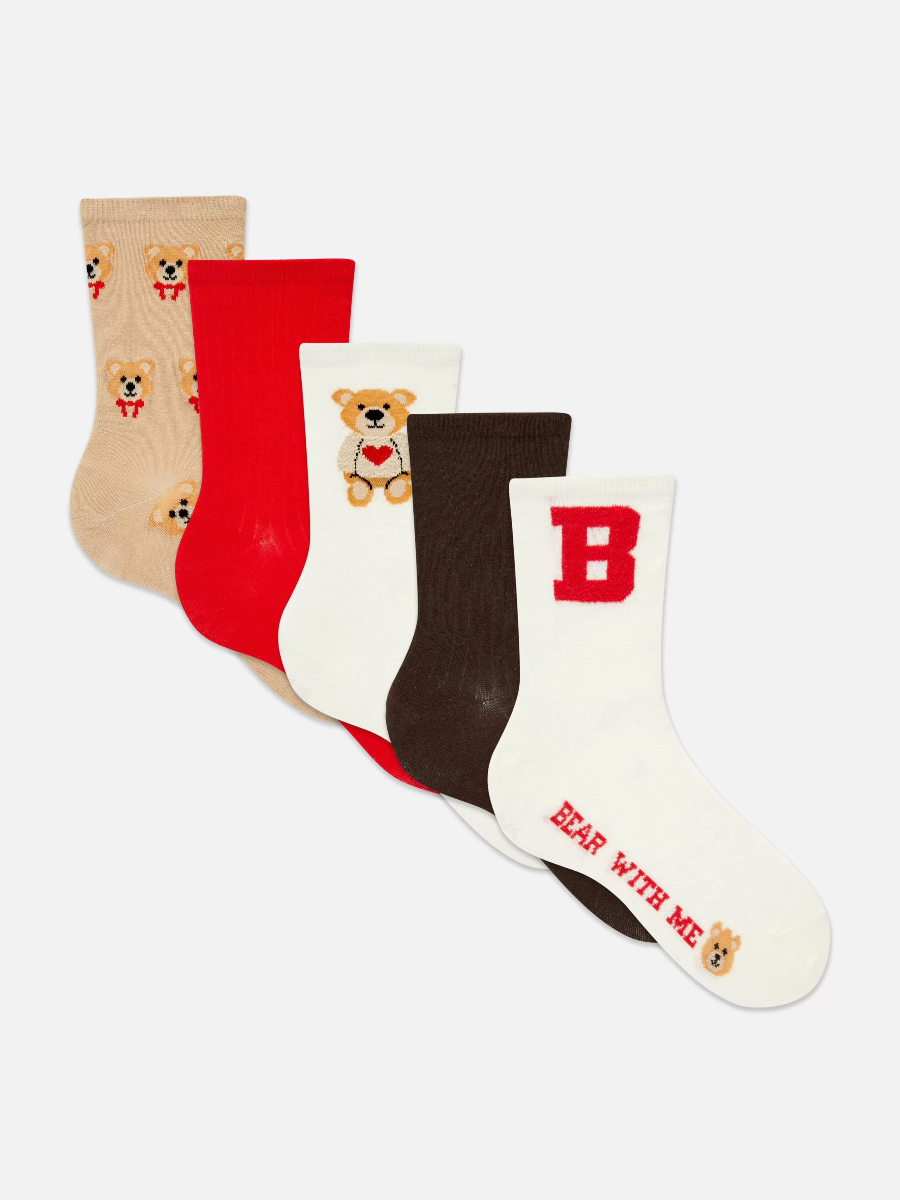 Lot De 5 Paires De Chaussettes Graphiques Ours-Primark Fashion