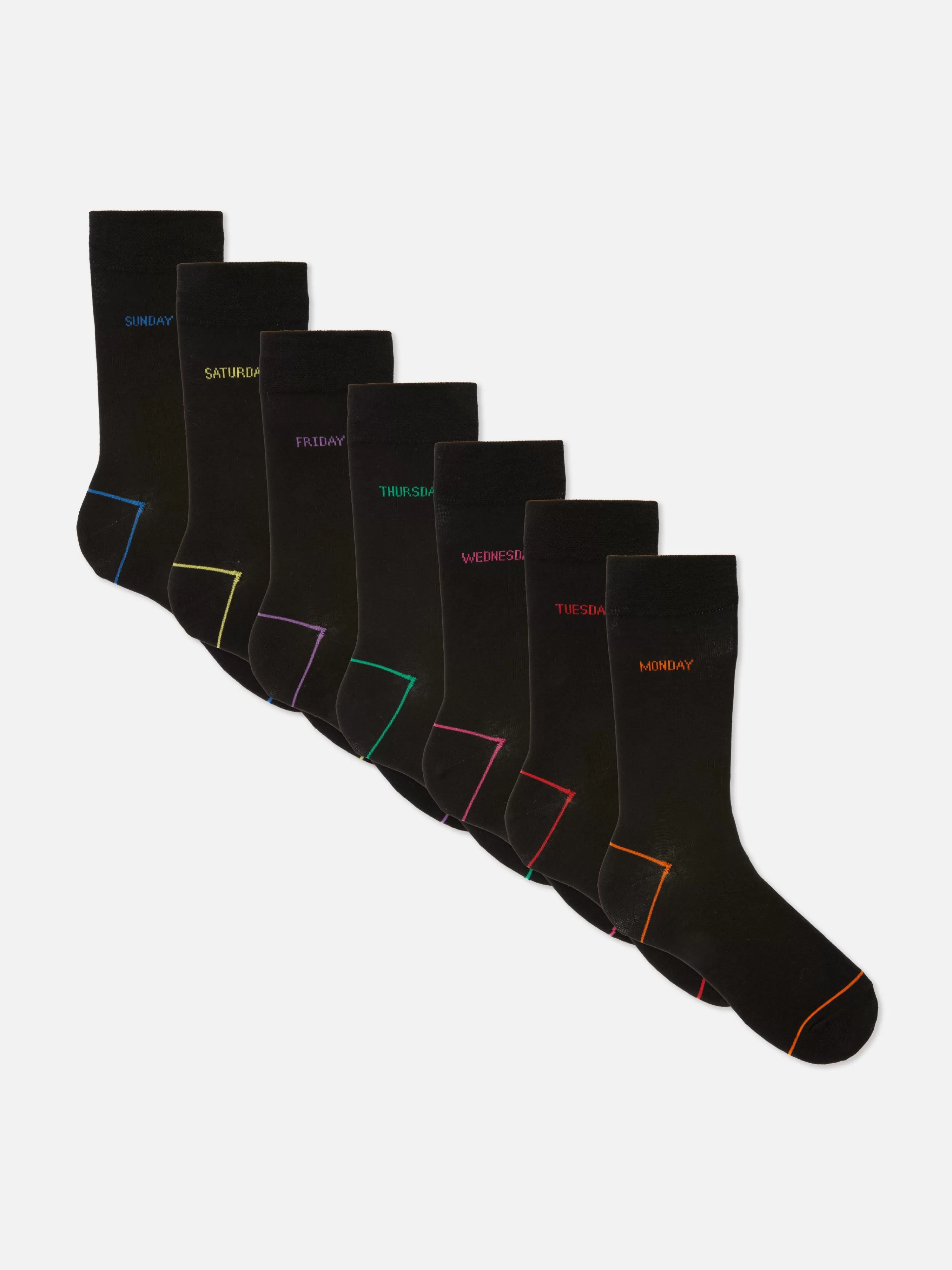 Lot De 7 Paires De Chaussettes Jours De La Semaine-Primark Sale