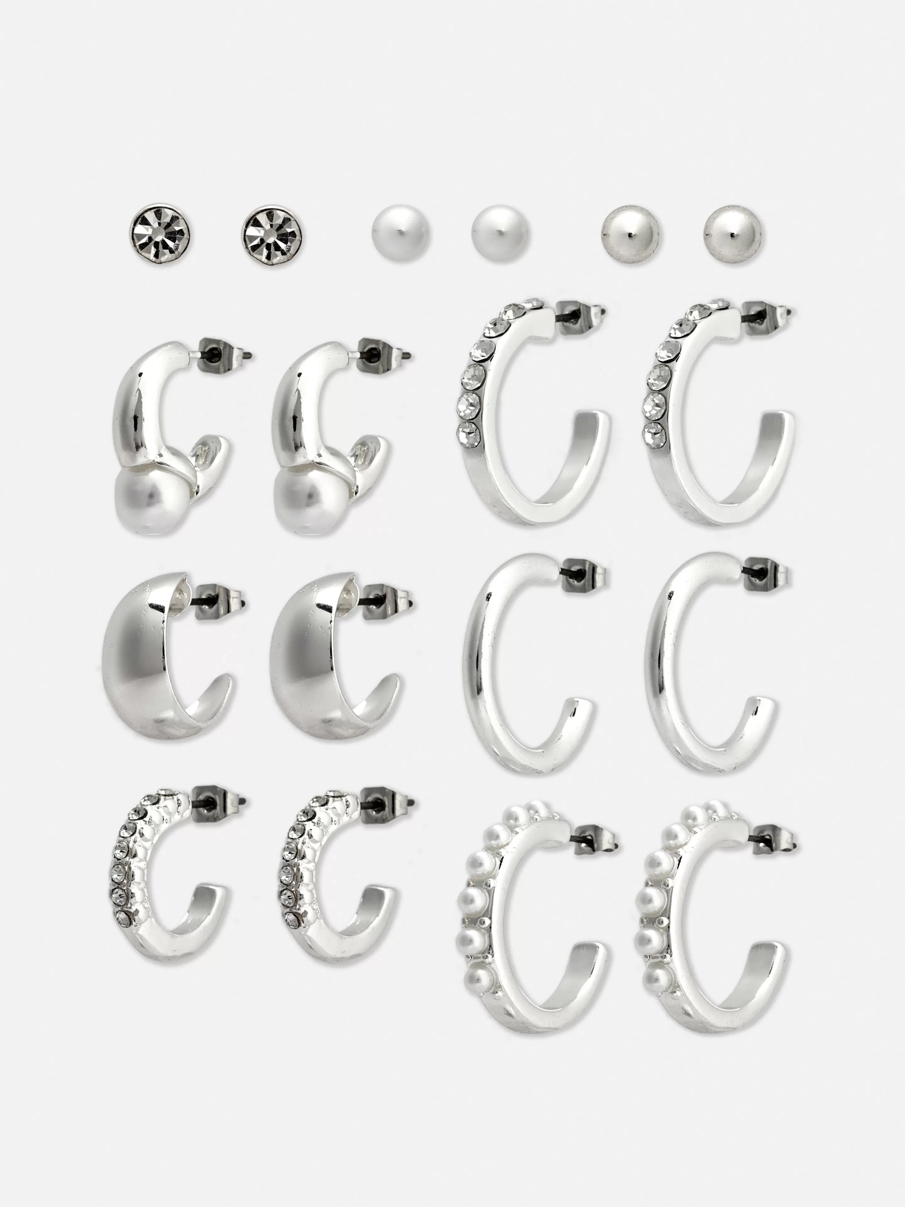 Lot De 9 Paires De Clous D'oreilles Et Créoles-Primark Clearance