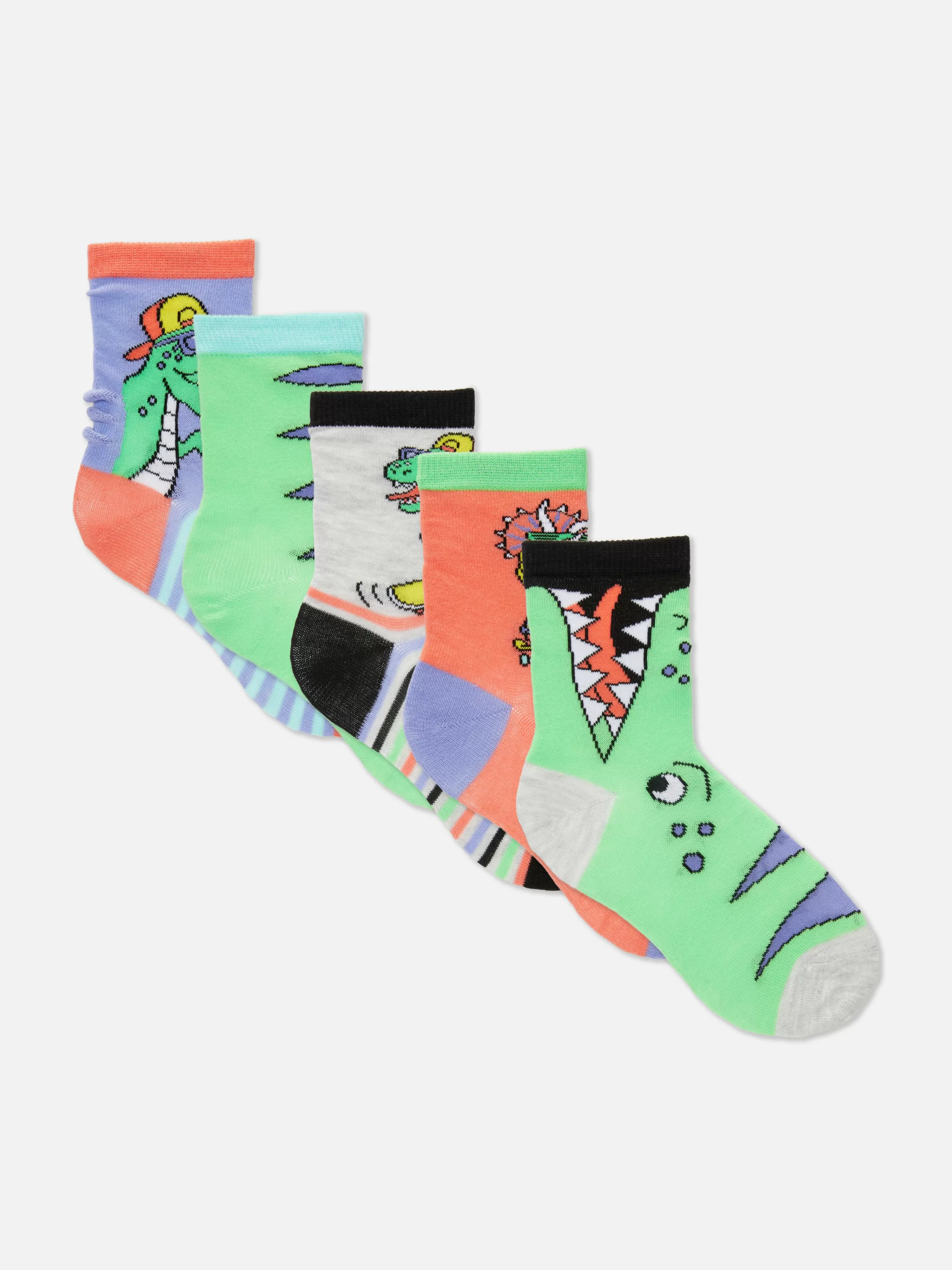 Lot De 5 Paires De Socquettes à Motif Dinosaures-Primark Discount