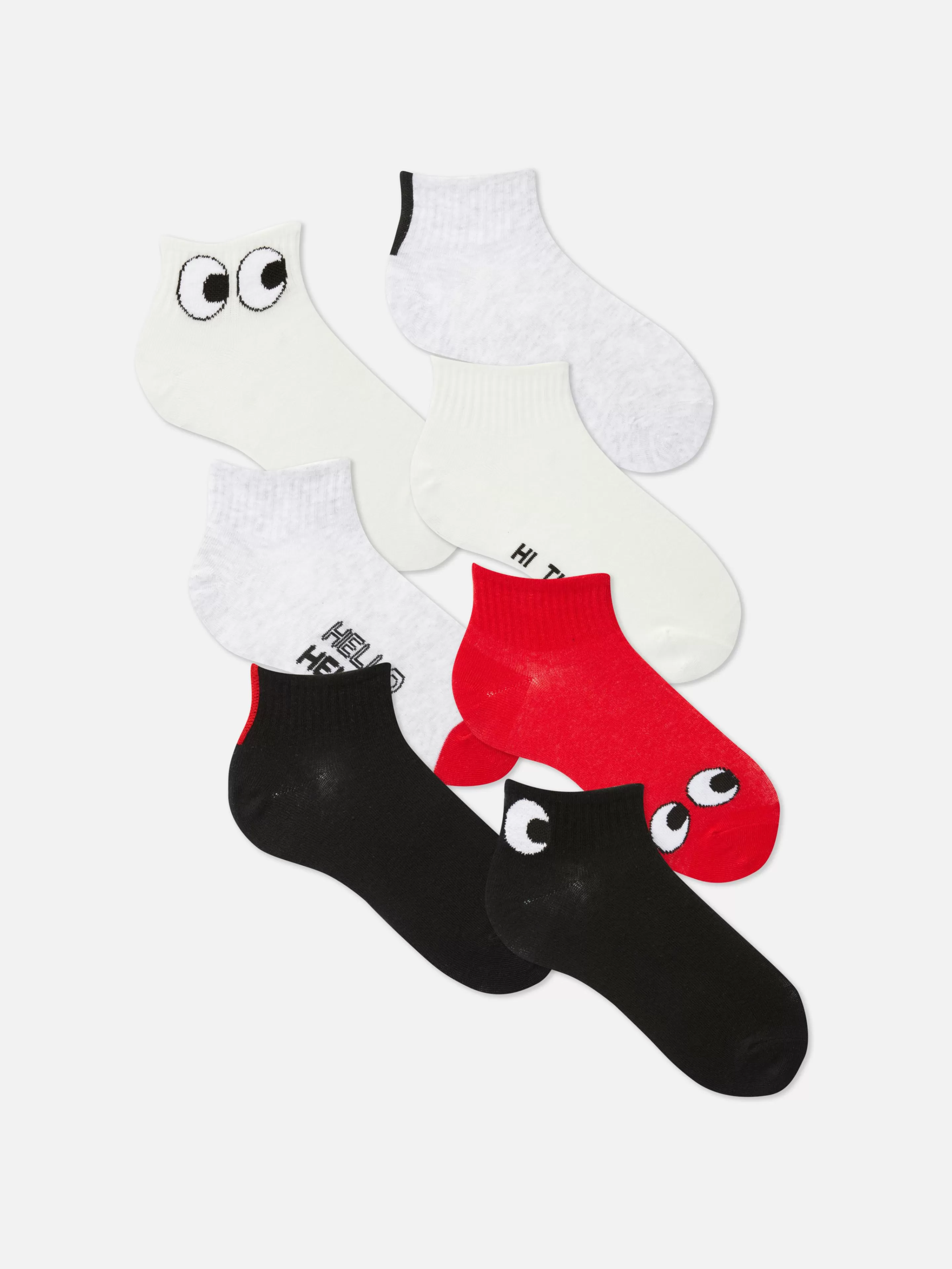 Lot De 7 Paires De Socquettes à Motifs Yeux-Primark Hot