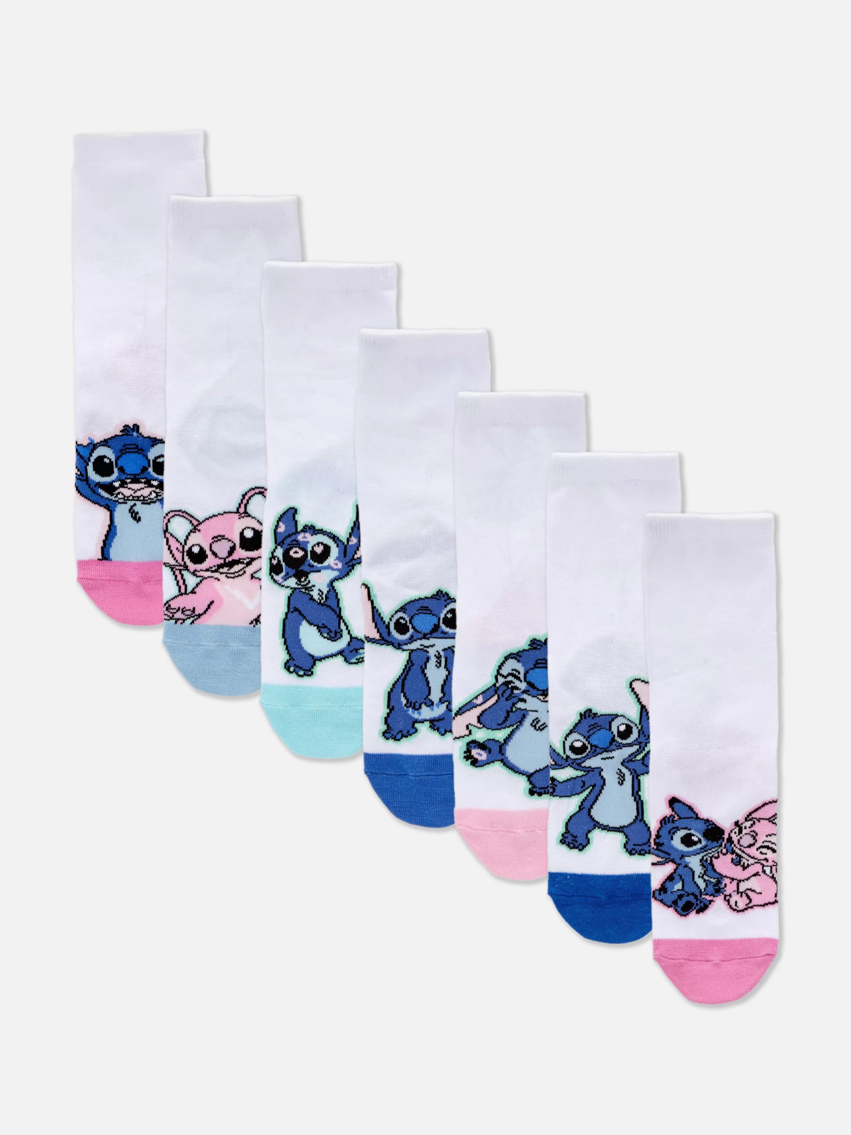 Lot De 7 Paires De Socquettes Disney Lilo & Stitch Angel-Primark Outlet