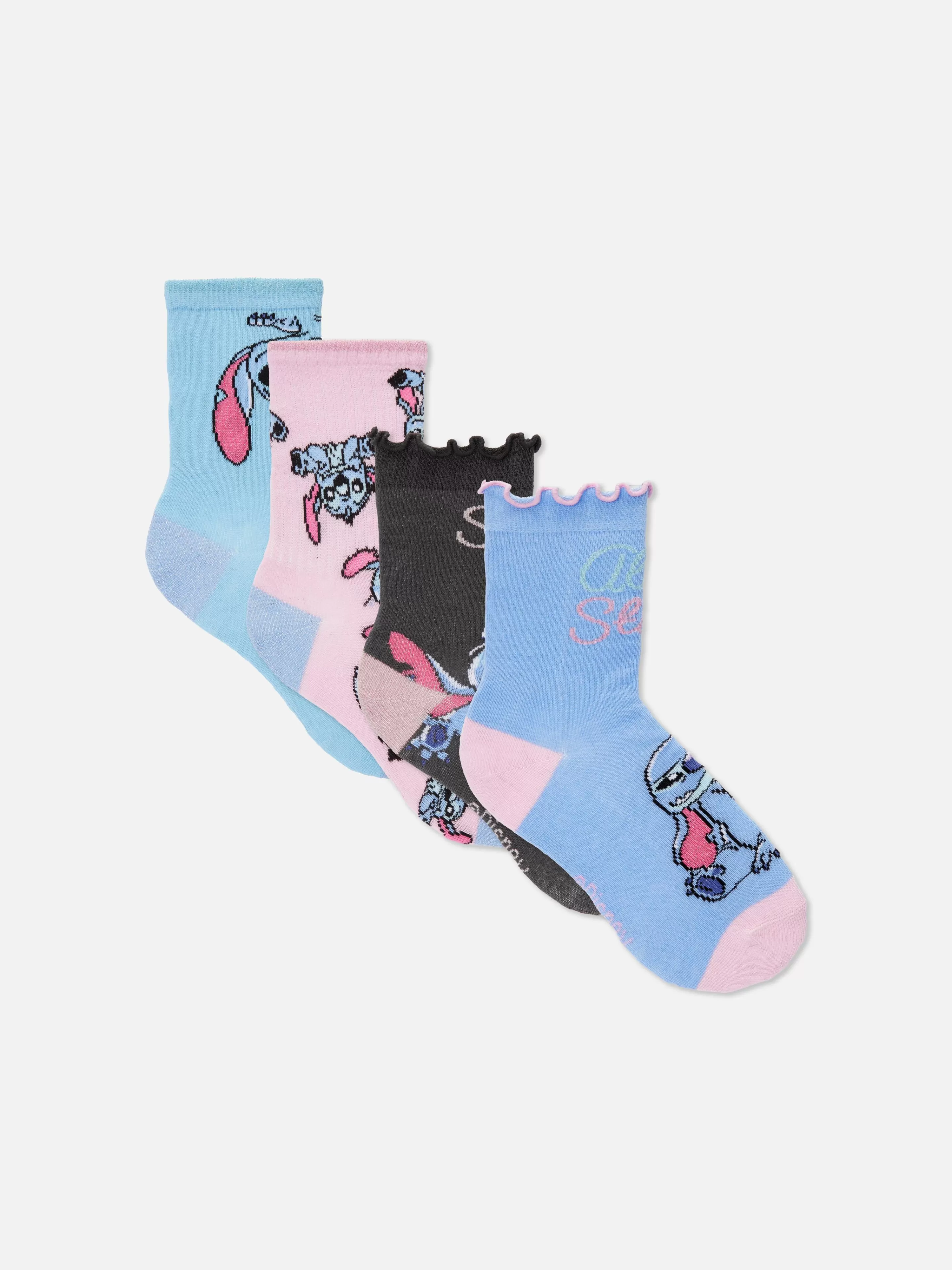 Lot De 4 Paires De Socquettes Disney Stitch-Primark Clearance