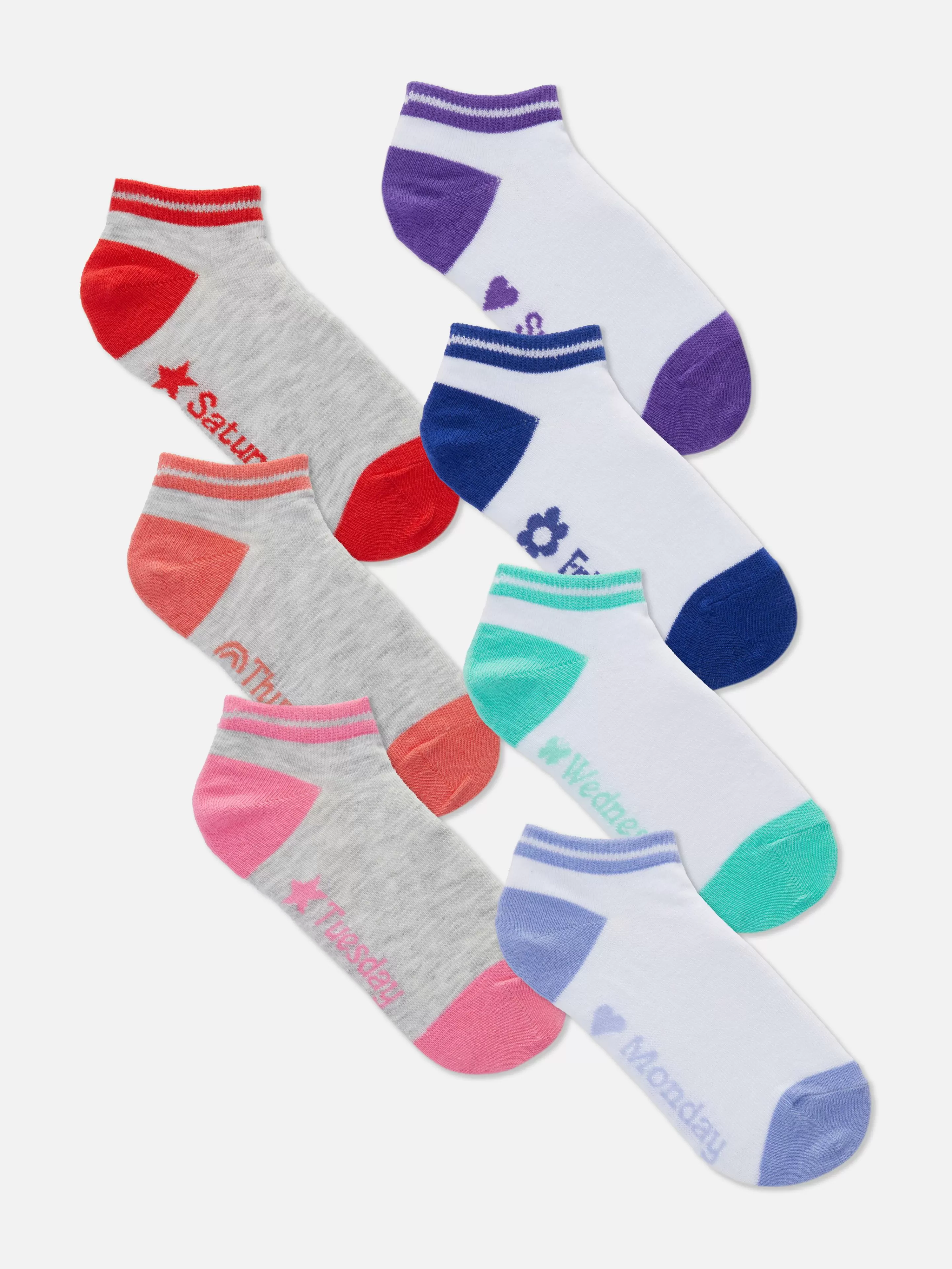 Lot De 7 Paires De Socquettes Jours De La Semaine-Primark Fashion