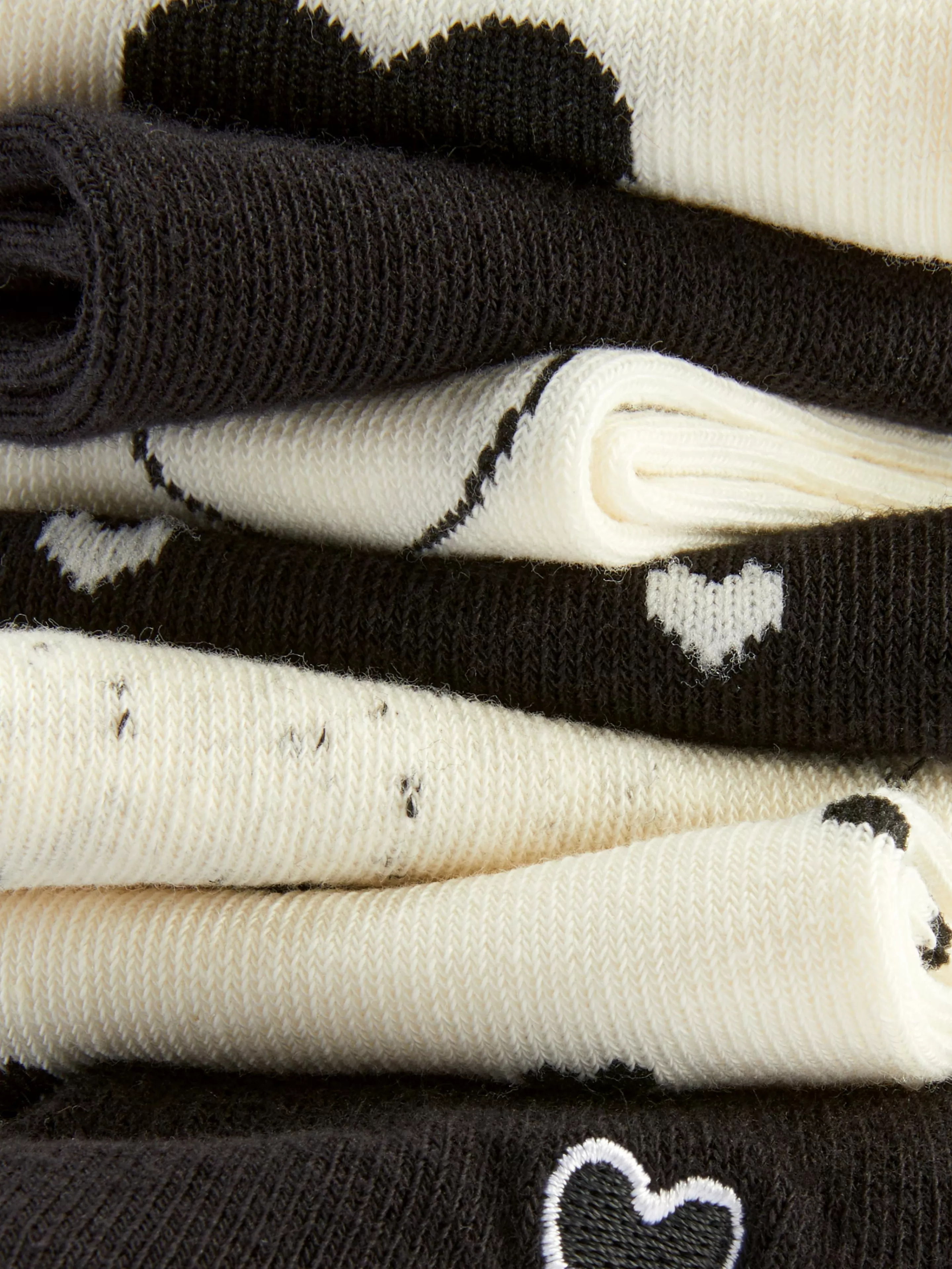 Lot De 7 Paires De Socquettes Monochromes à Cœurs-Primark Discount
