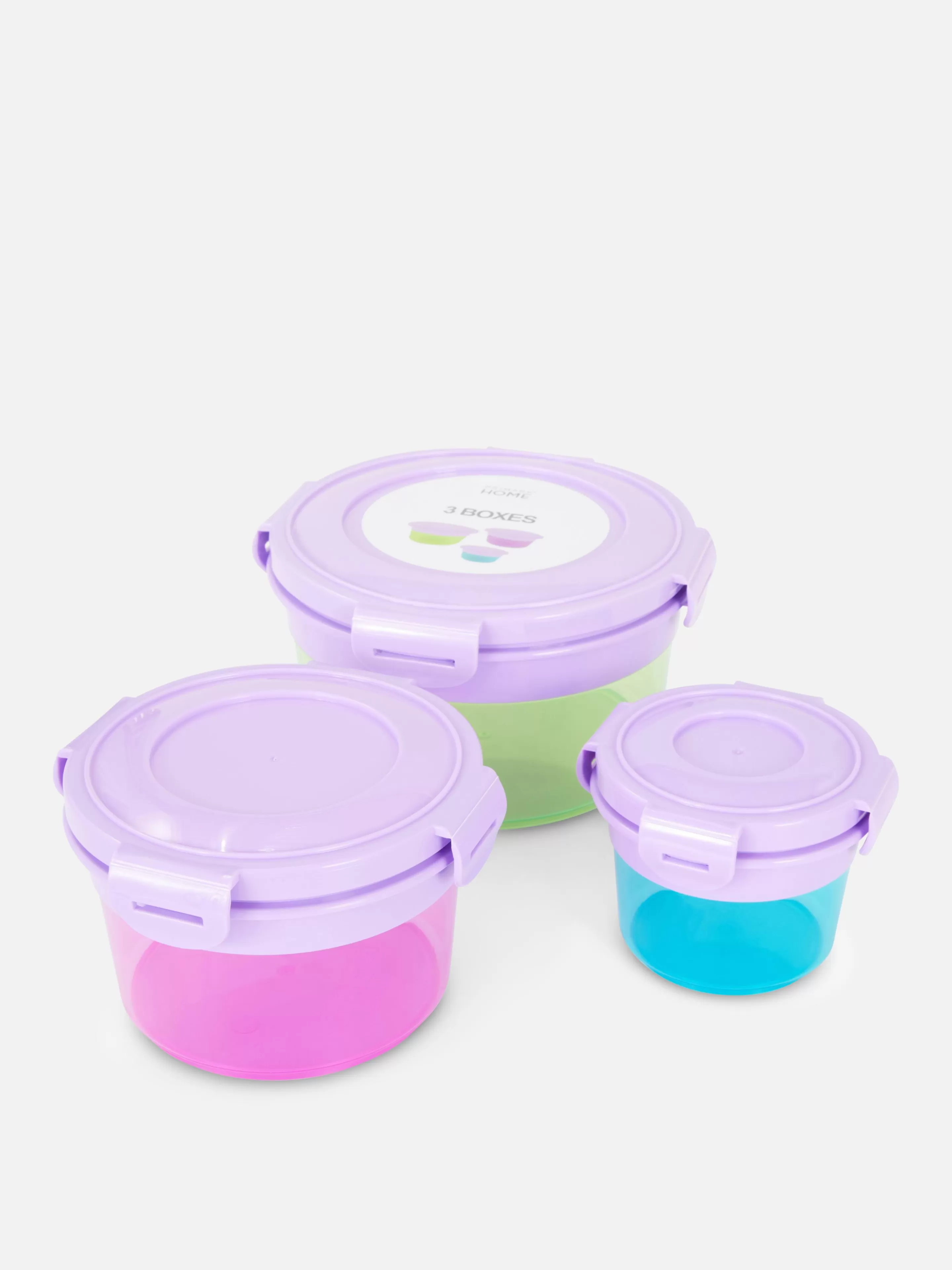 Lot De 3 Pots à Encas Ronds-Primark Clearance