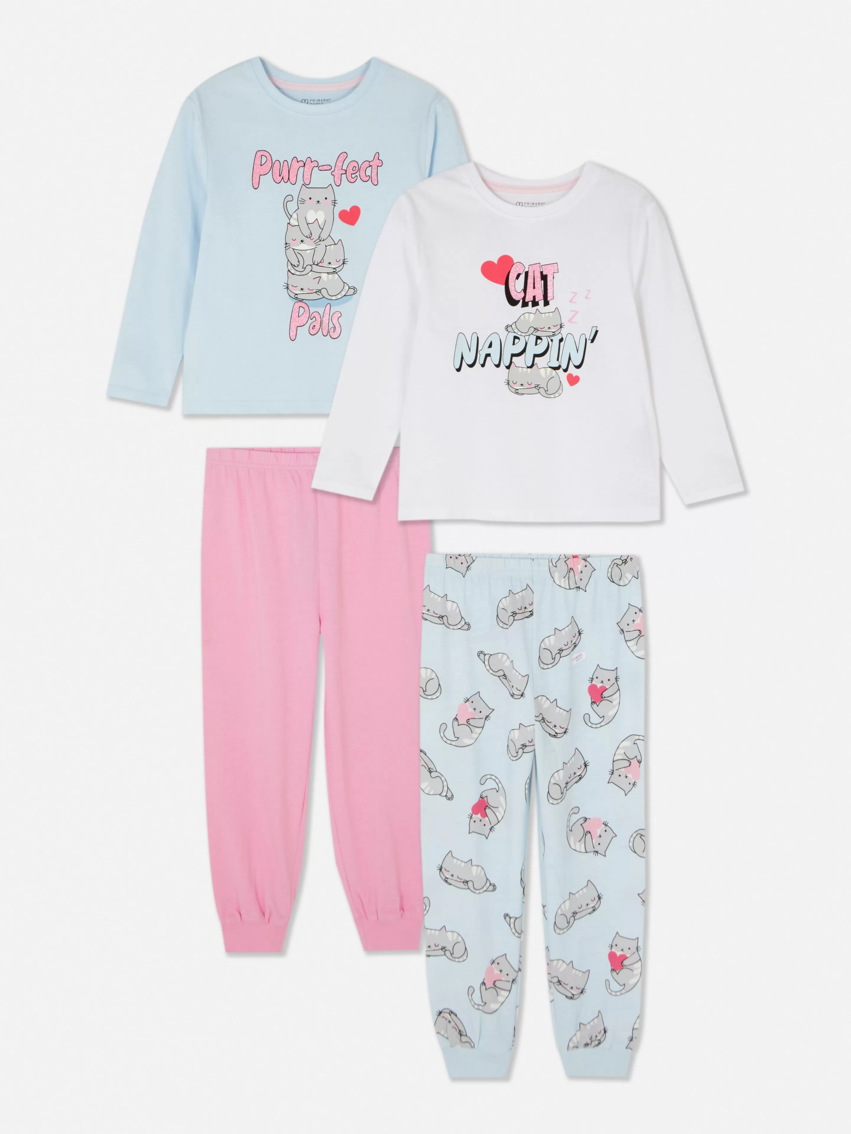 Lot De 2 Pyjamas Longs à Motif Chat-Primark Fashion