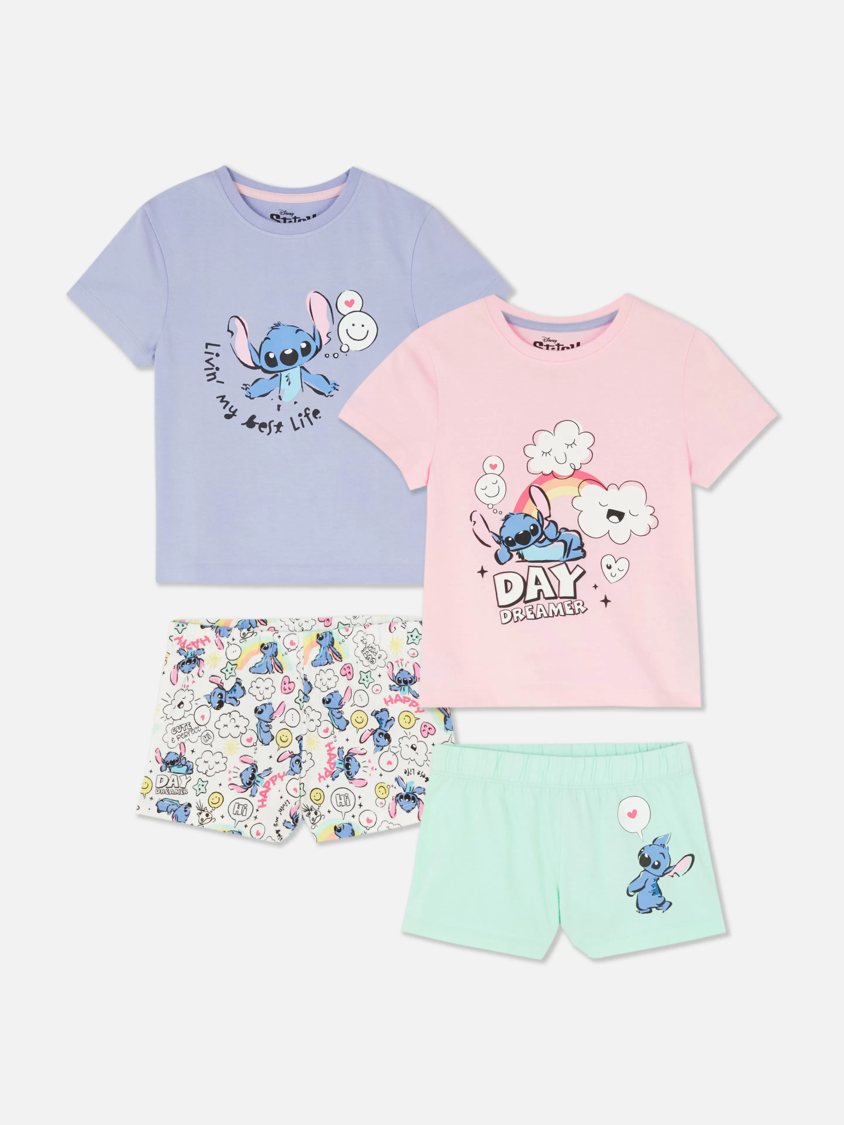 Lot De 2 Pyjamas Short Disney Lilo & Stitch-Primark Outlet
