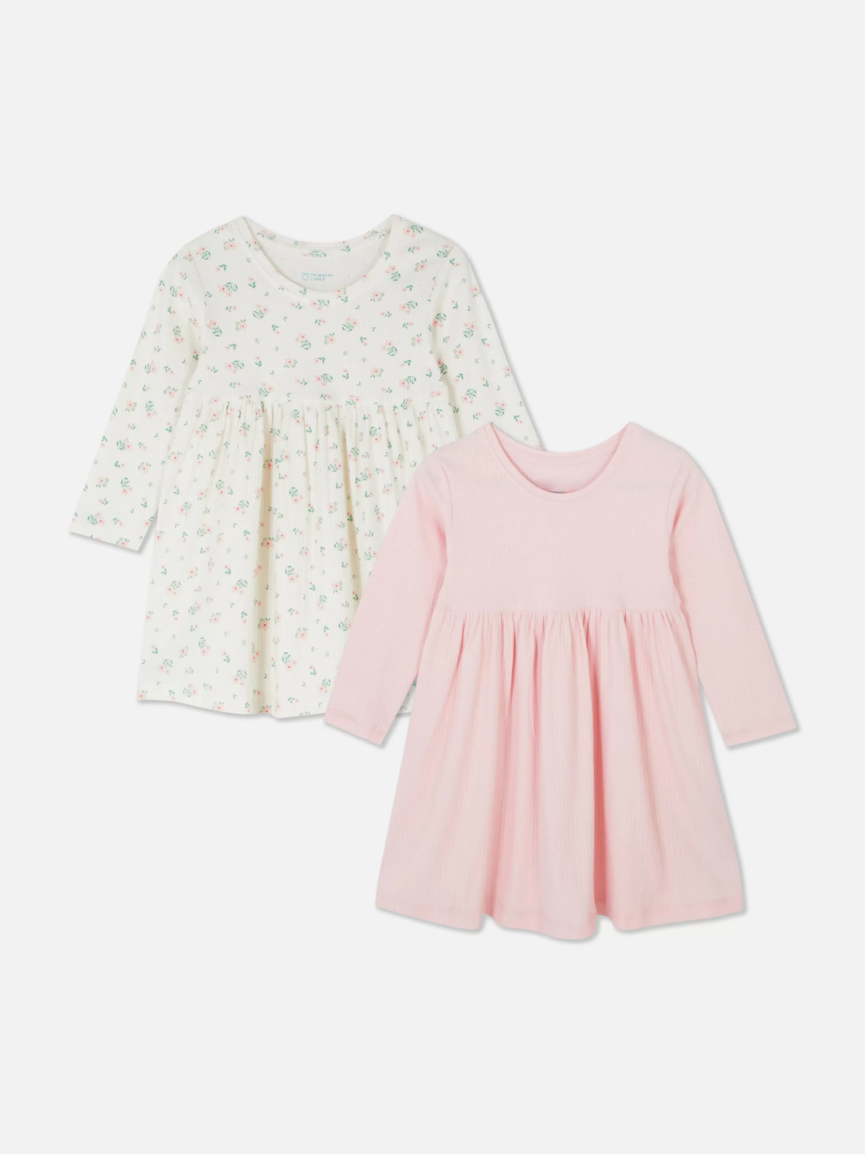 Lot De 2 Robes Côtelées à Manches Longues-Primark Discount