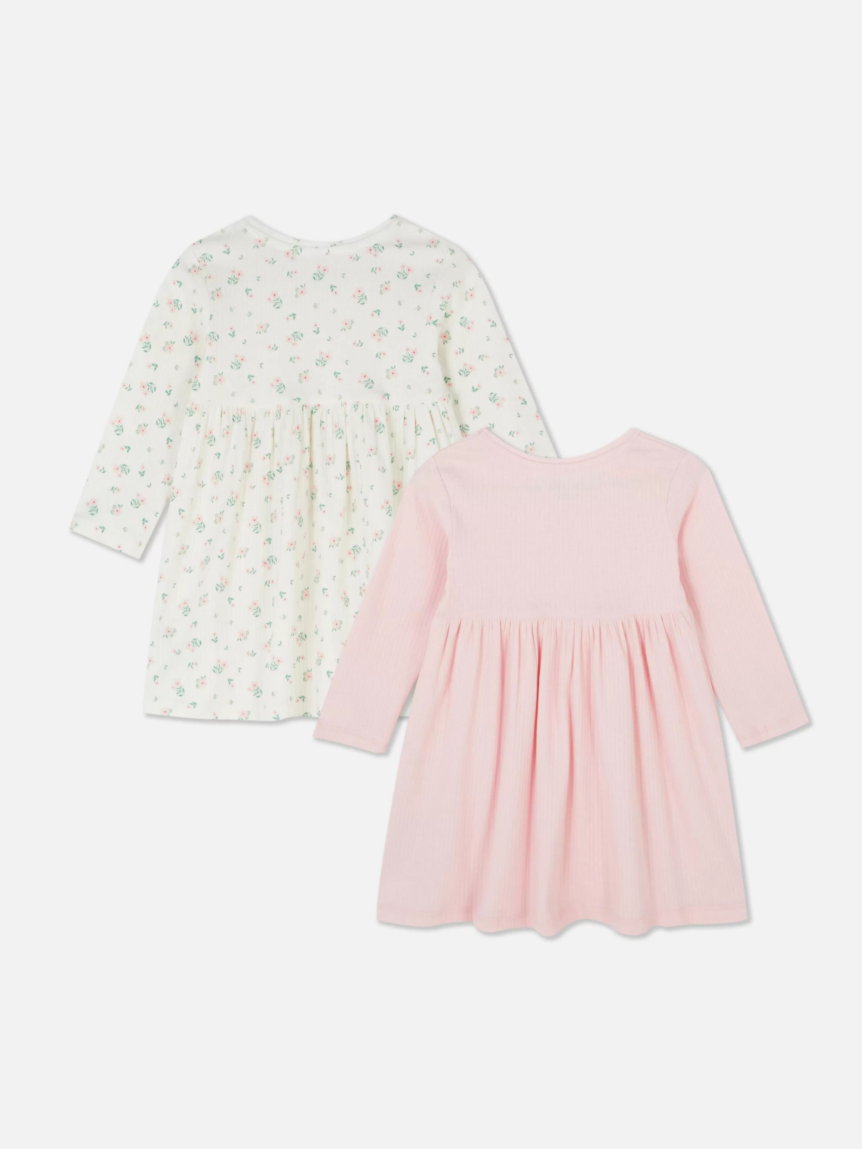 Lot De 2 Robes Côtelées à Manches Longues-Primark Discount