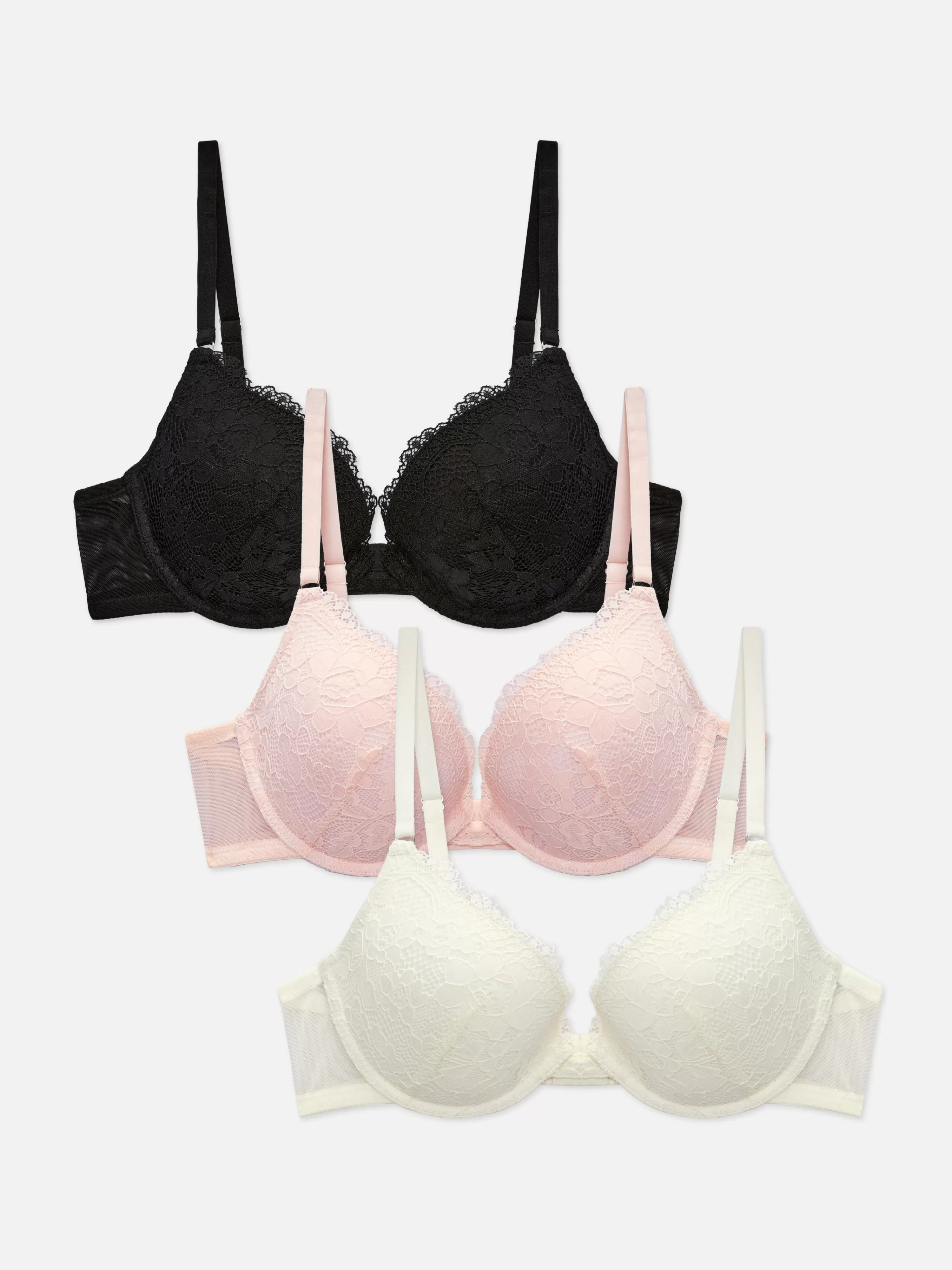 Lot De 3 Soutiens-gorge Push-up Plongeants En Dentelle-Primark Cheap
