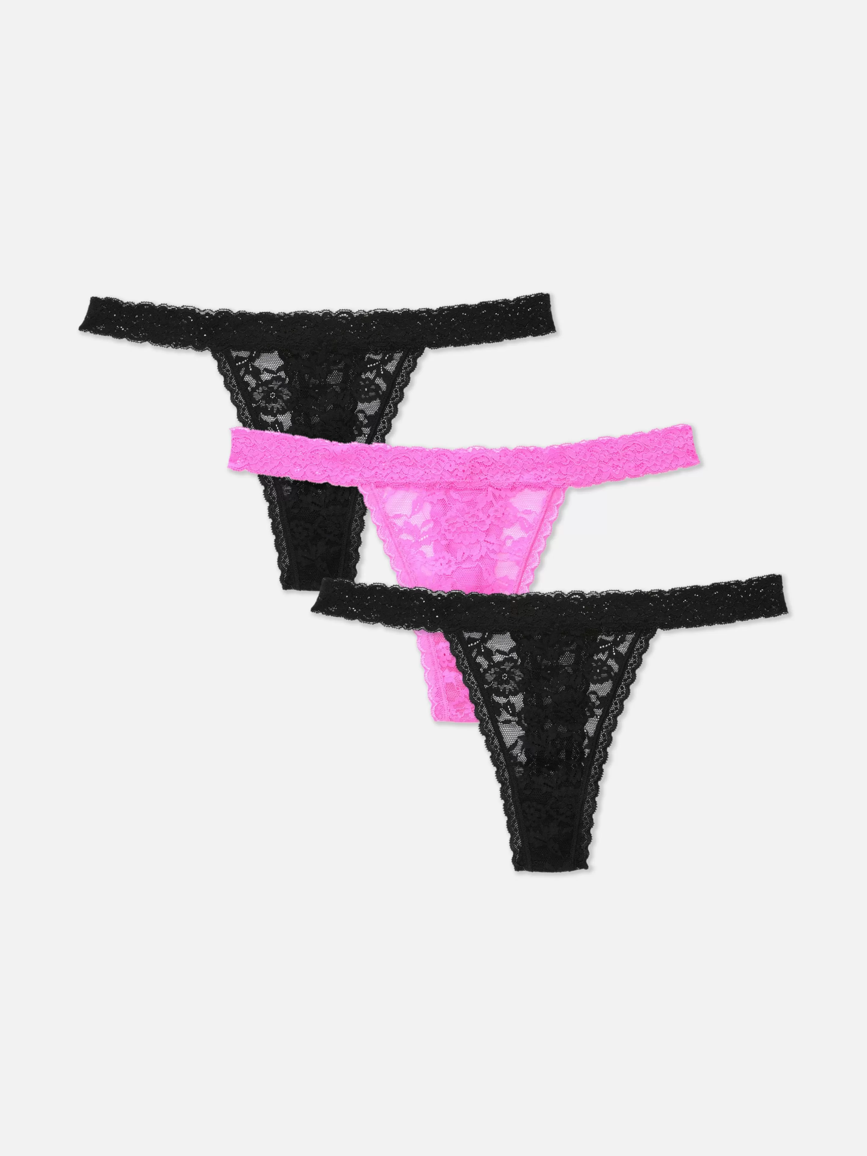 Lot De 3 Strings à Finitions En Dentelle-Primark Fashion