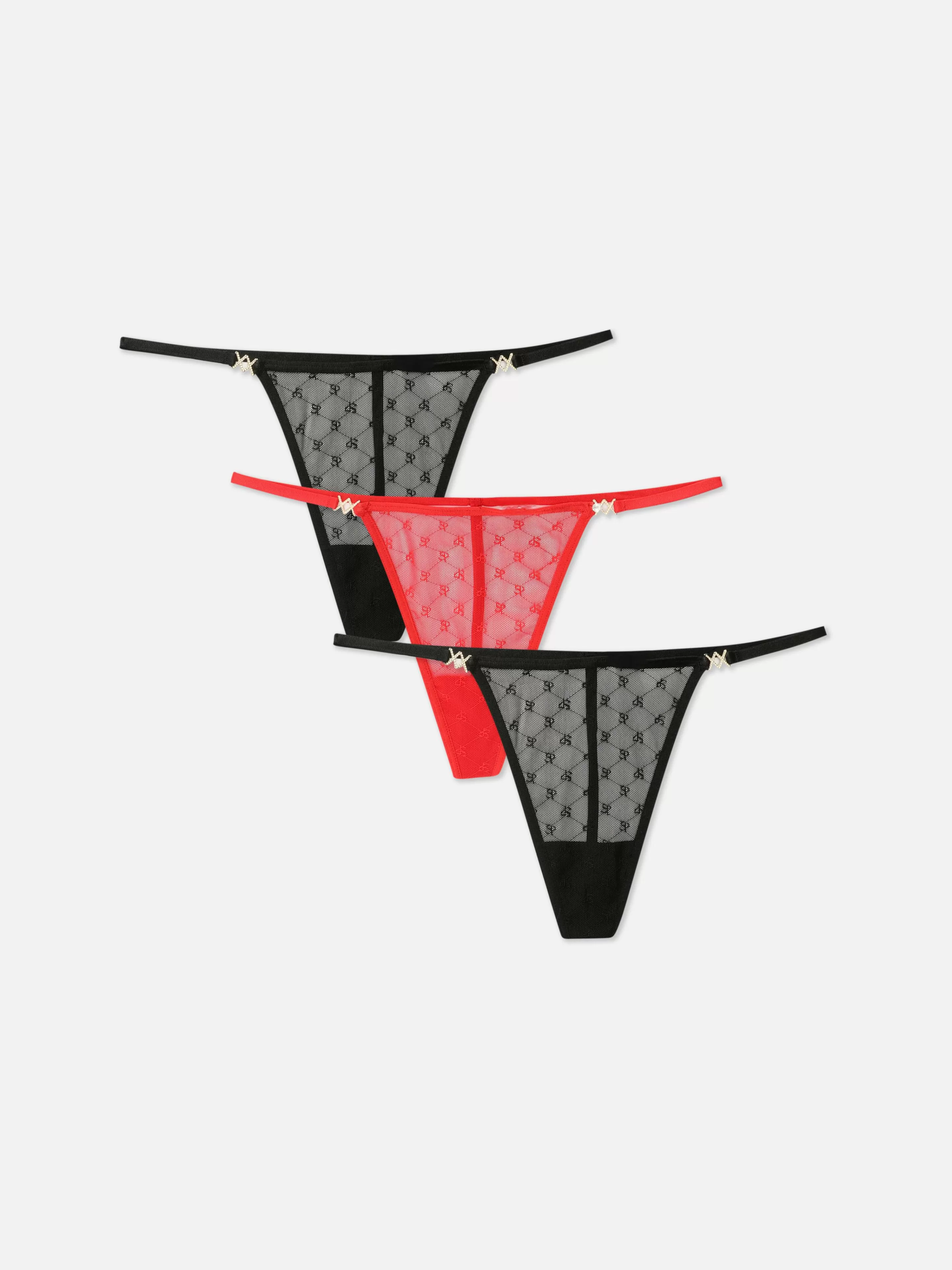 Lot De 3 Strings à Motif Monogramme-Primark Fashion