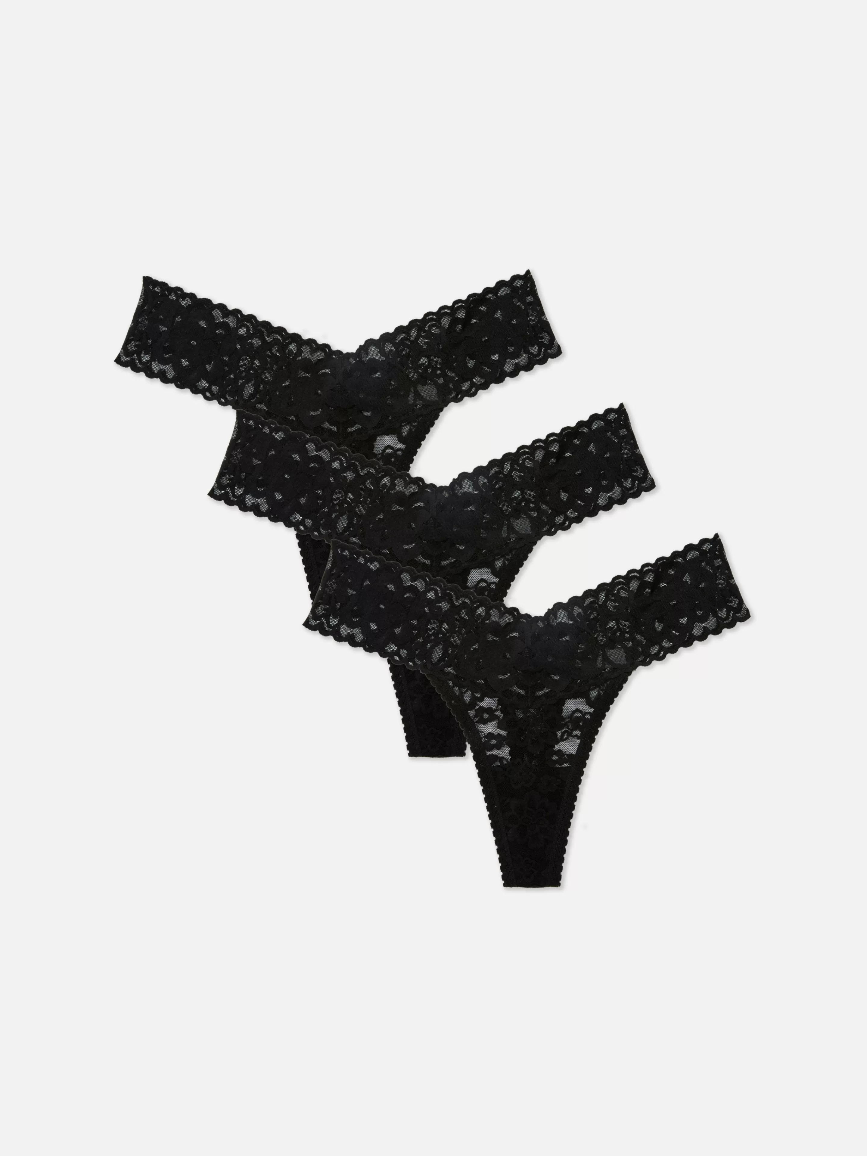 Lot De 3 Strings Bandeau En Dentelle Essential-Primark New