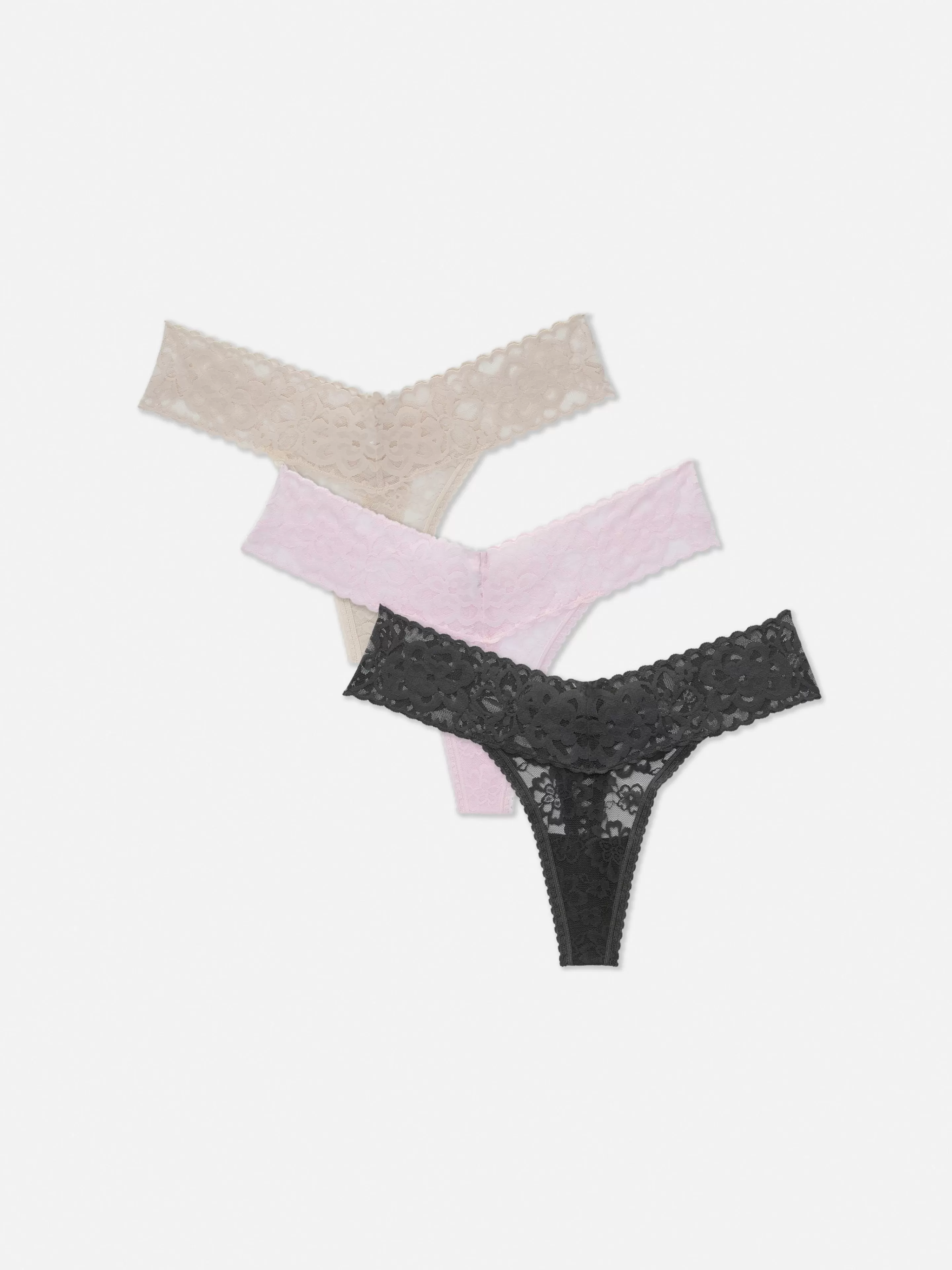 Lot De 3 Strings Bandeau En Dentelle Florale-Primark Cheap