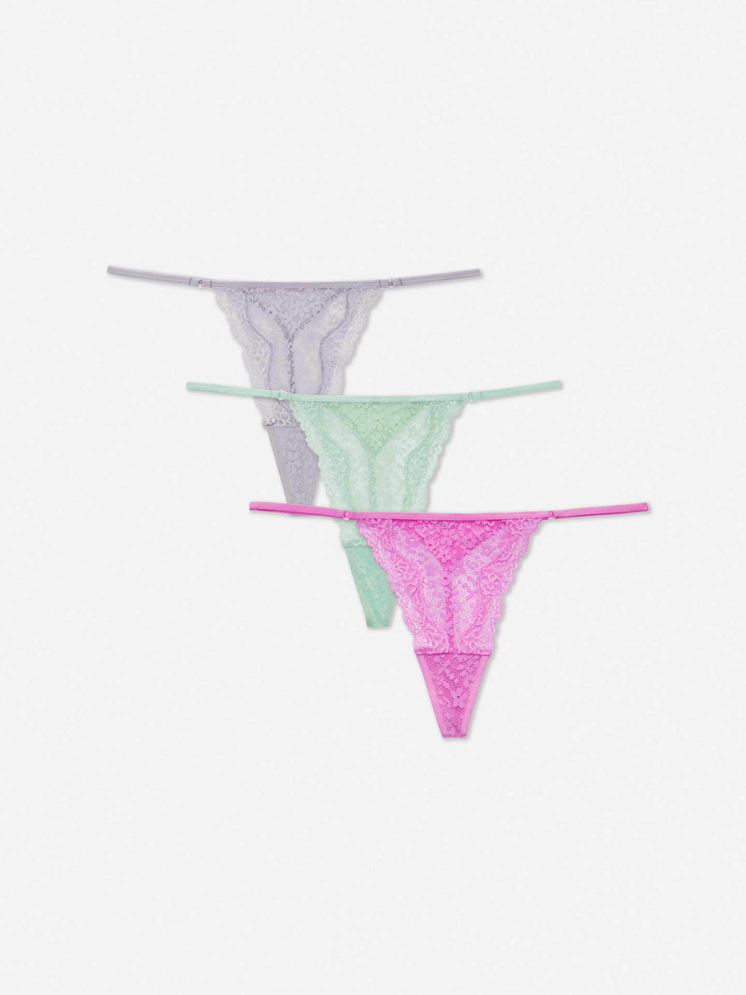 Lot De 3 Strings En Dentelle-Primark Shop