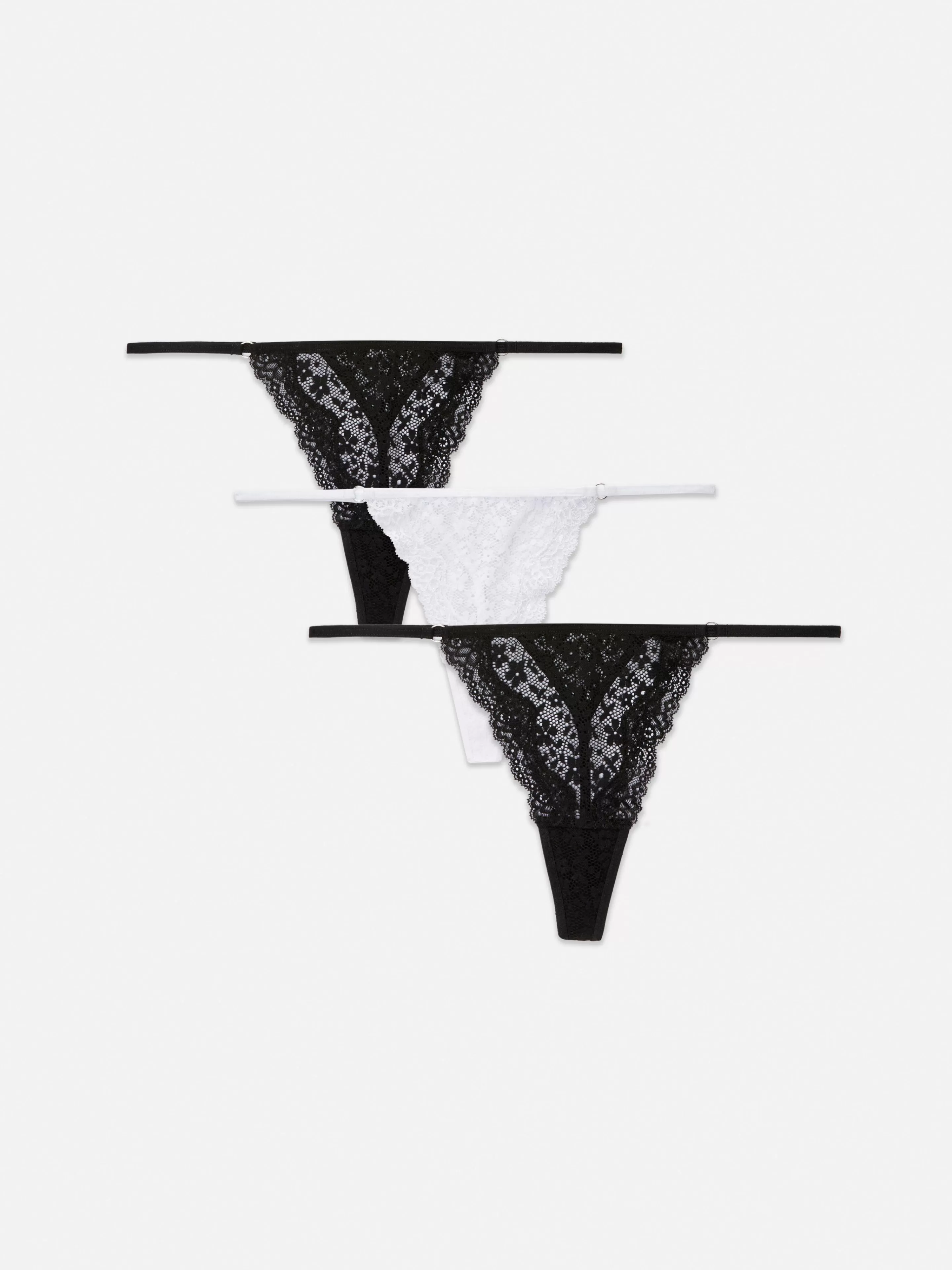 Lot De 3 Strings En Dentelle Essential-Primark Discount