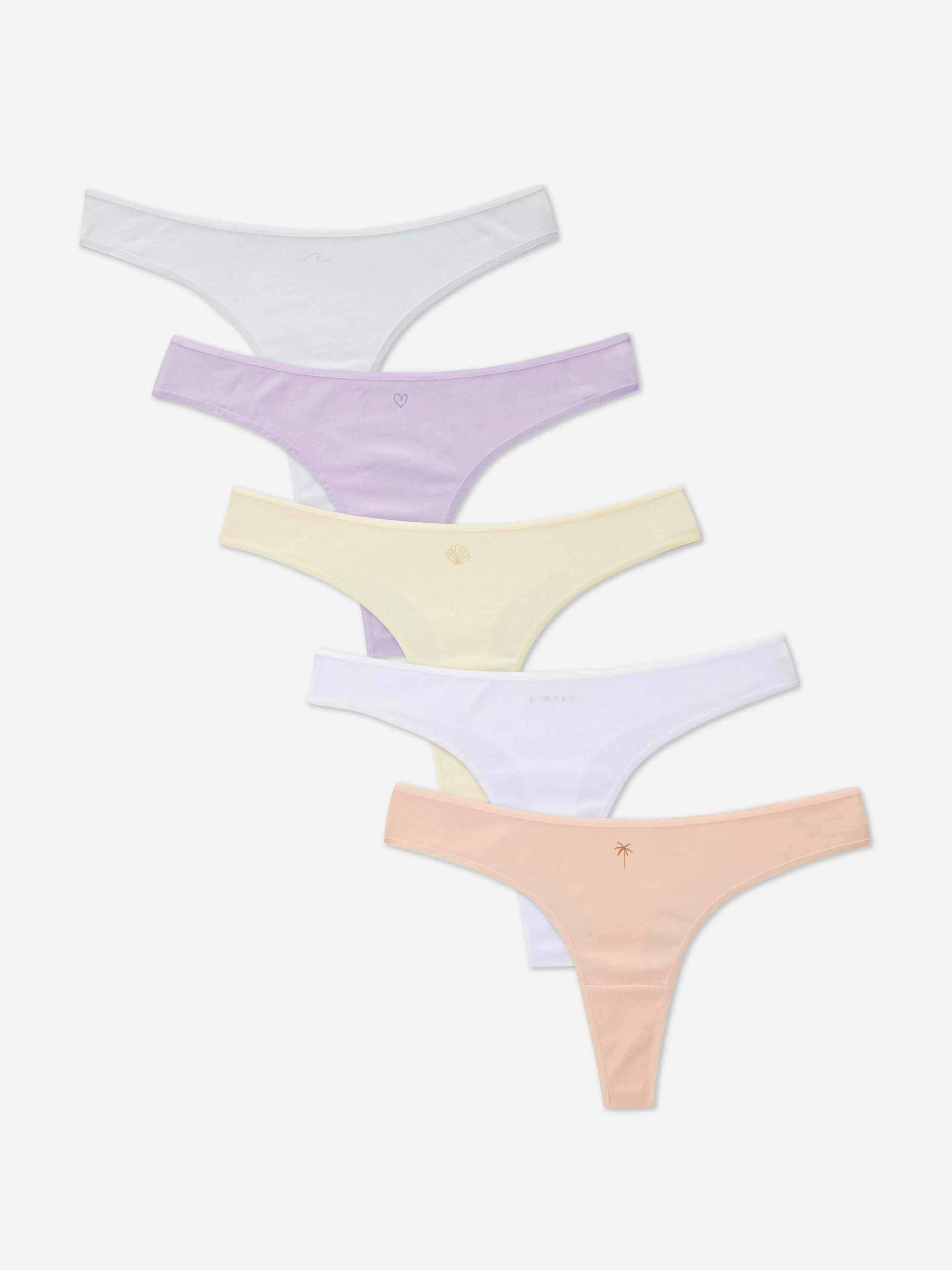 Lot De 5 Strings Graphiques-Primark Online