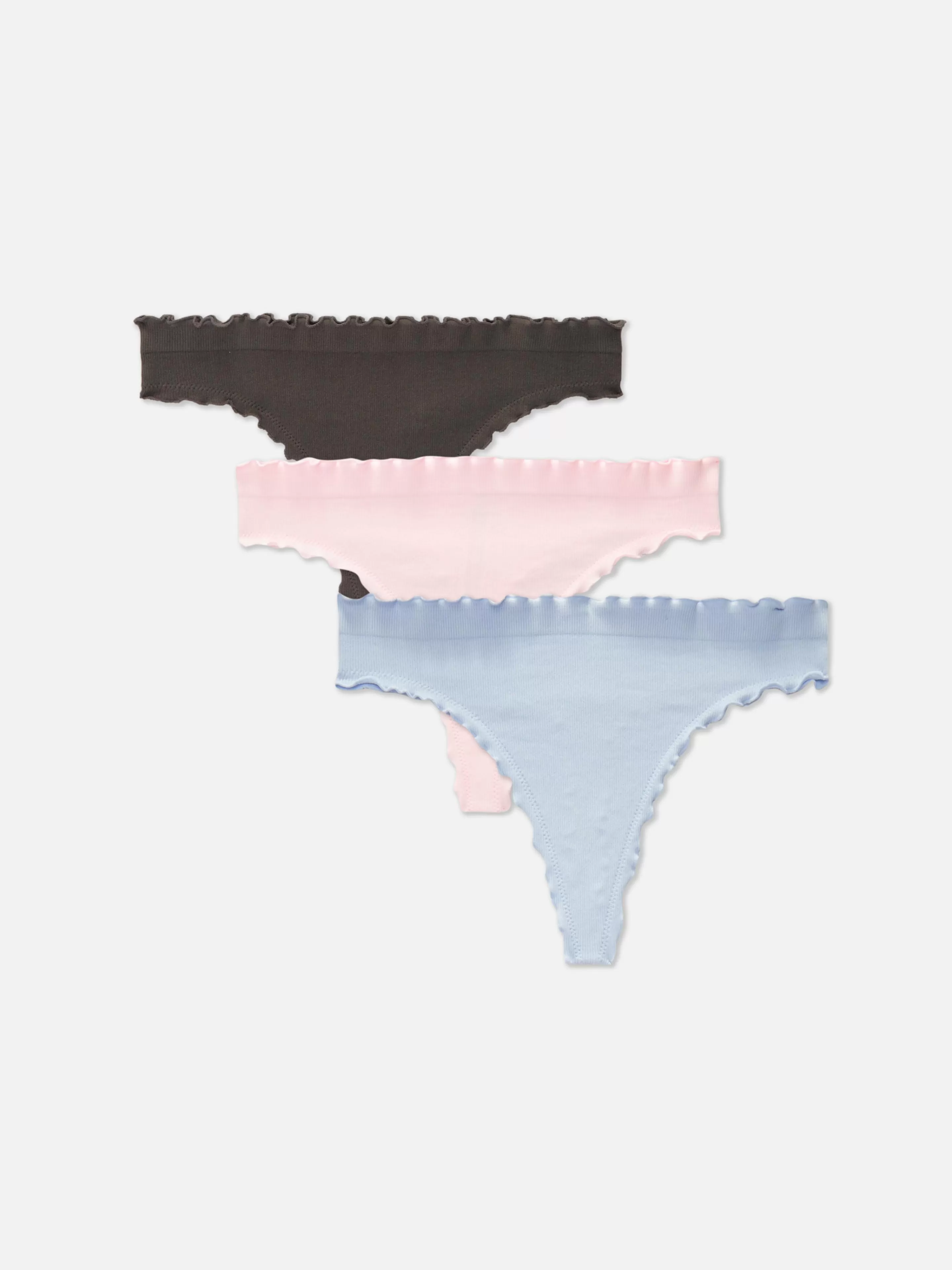 Lot De 3 Strings Sans Coutures à Bords Ondulés-Primark Sale