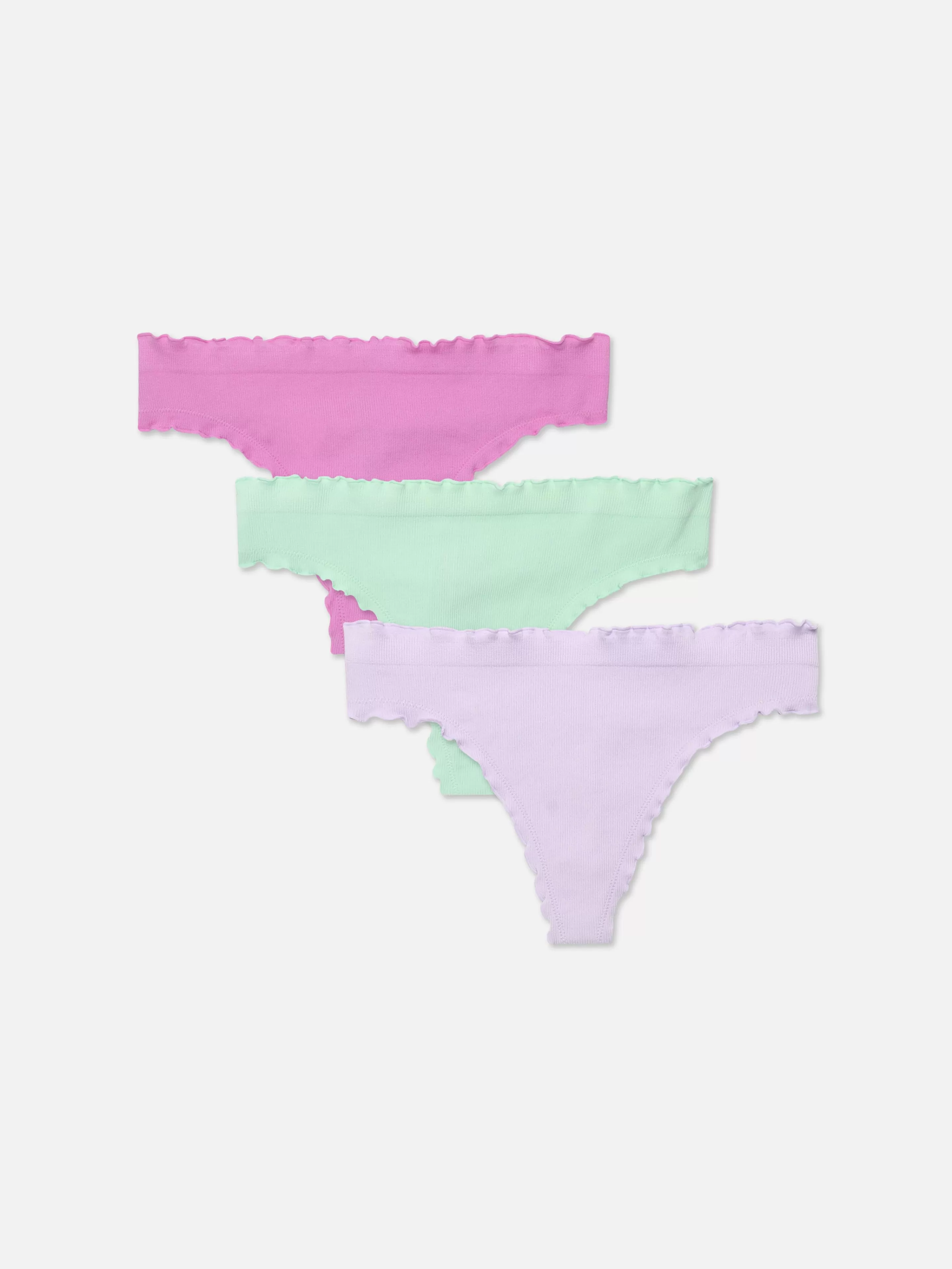 Lot De 3 Strings Sans Coutures à Bords Ondulés-Primark Discount