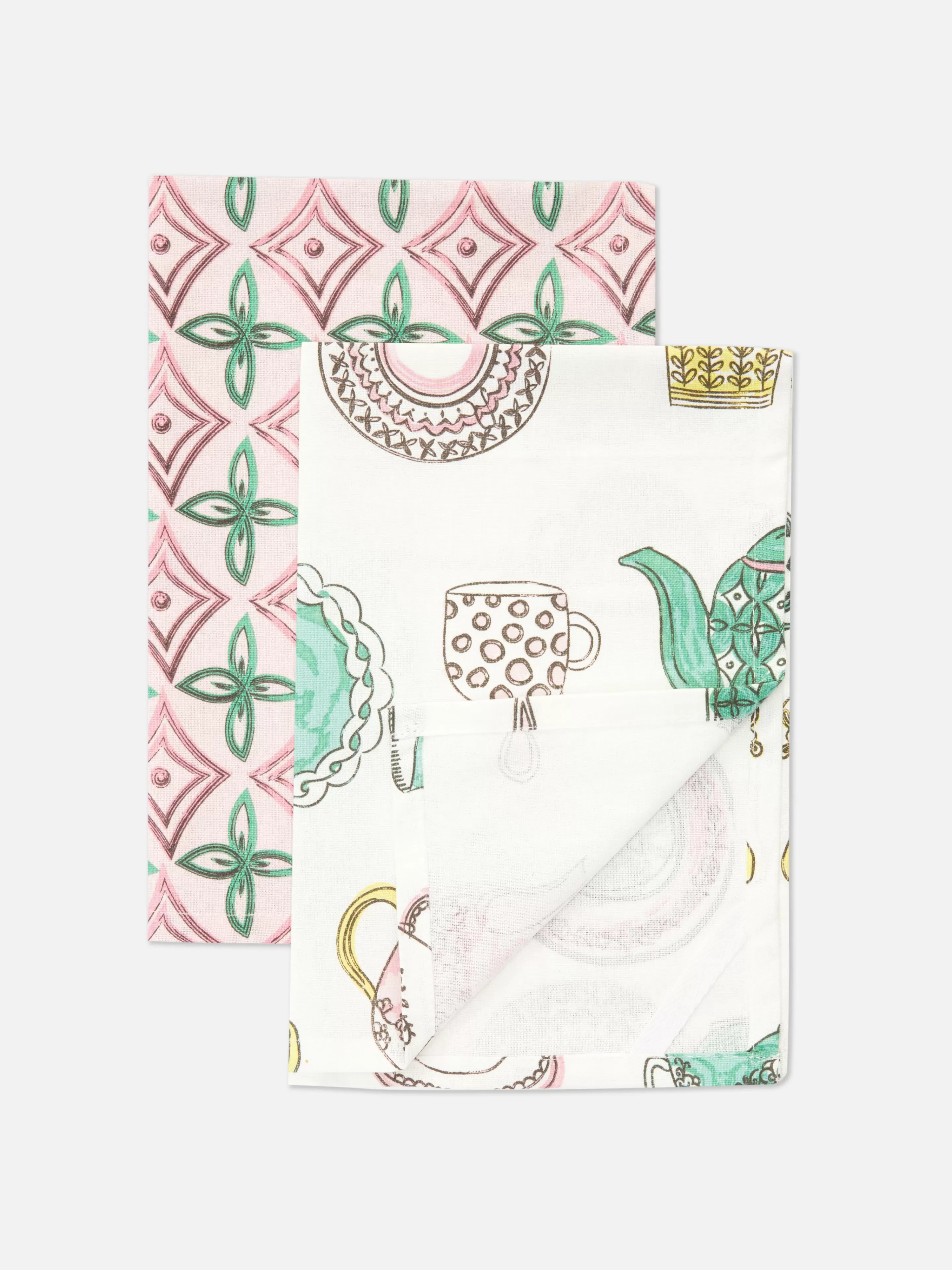 Lot De 2 Torchons Imprimés-Primark Shop