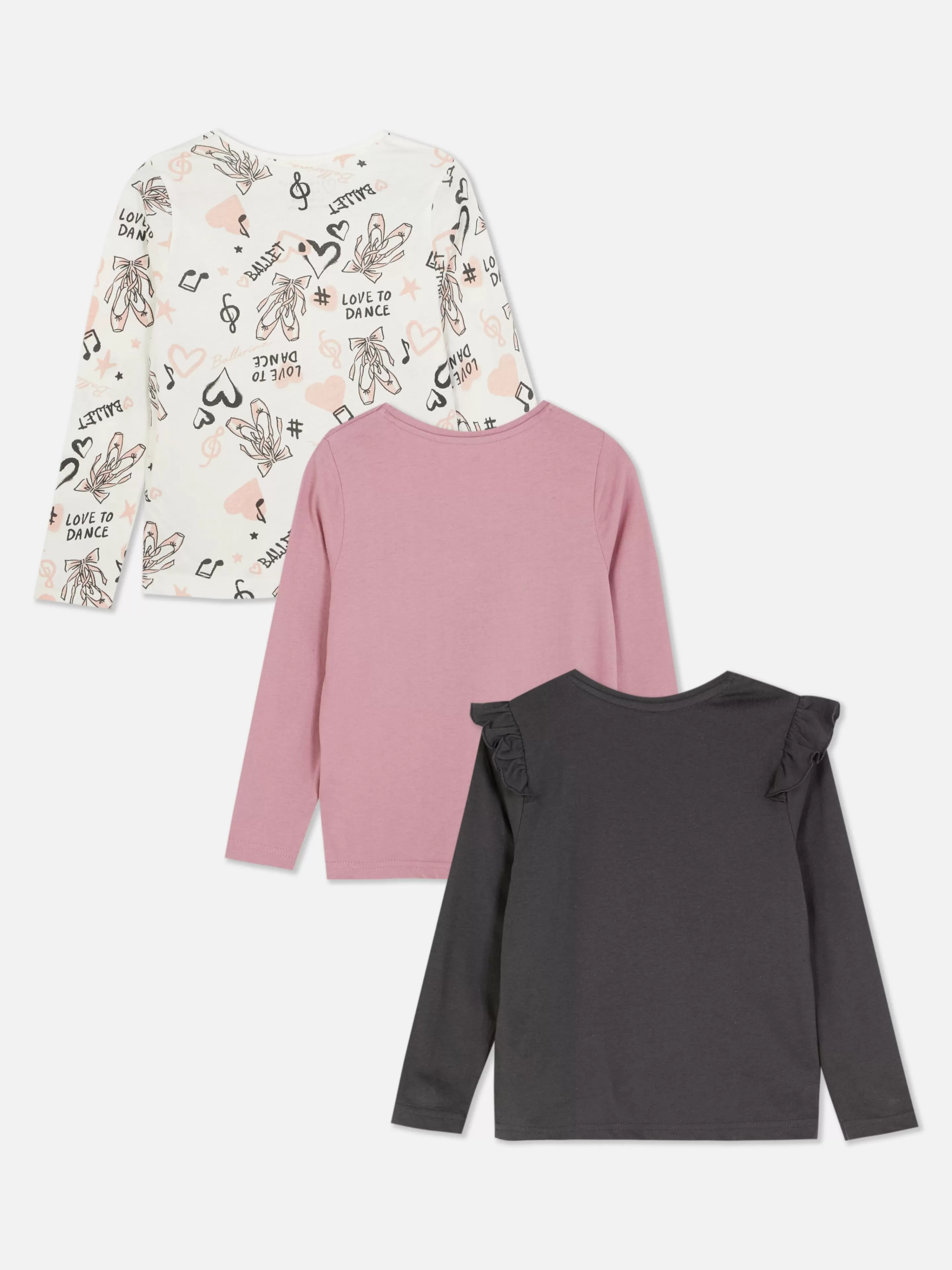 Lot De 3 T-shirts à Manches Longues Et à Motif Ballet-Primark Shop